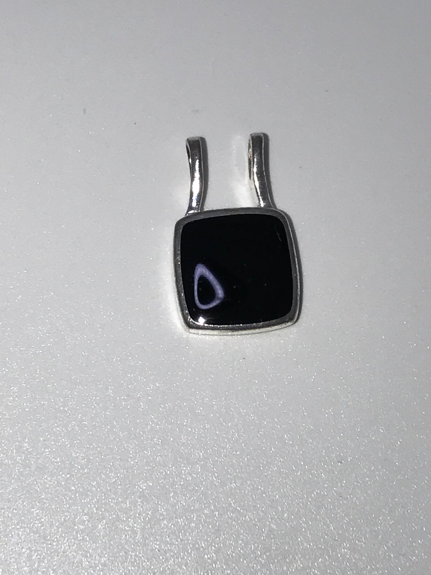 Sterling Silver And Onyx Square Pendant