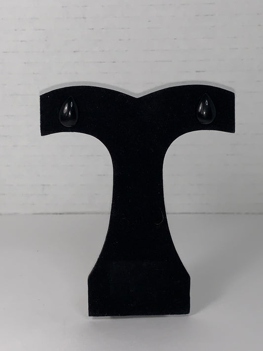 14mm Teardrop 18ktgf Onyx Post Earrings