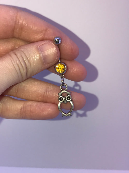 Owl Dangle Belly Ring
