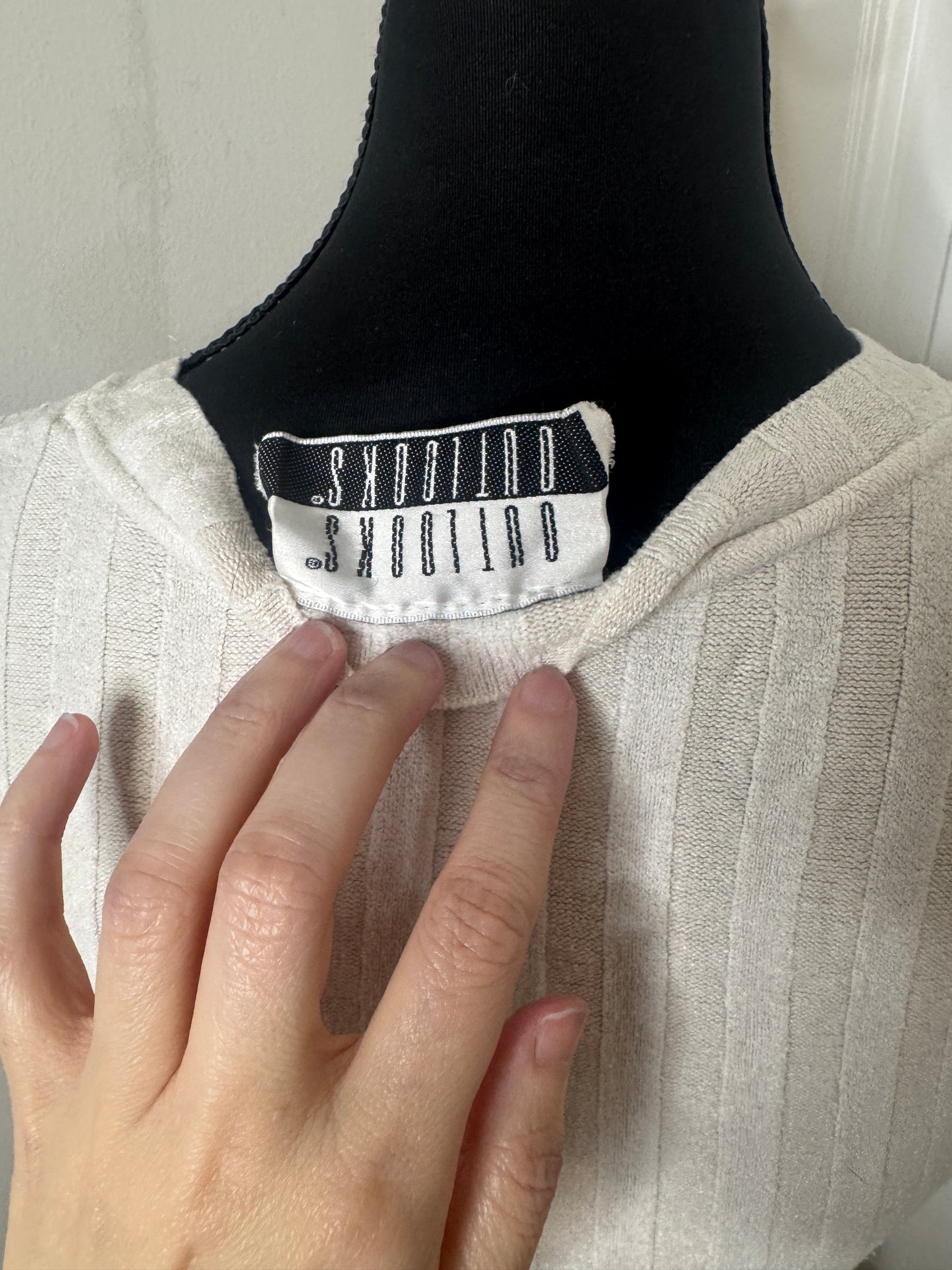 White Outlooks V-neck Shirt, Small