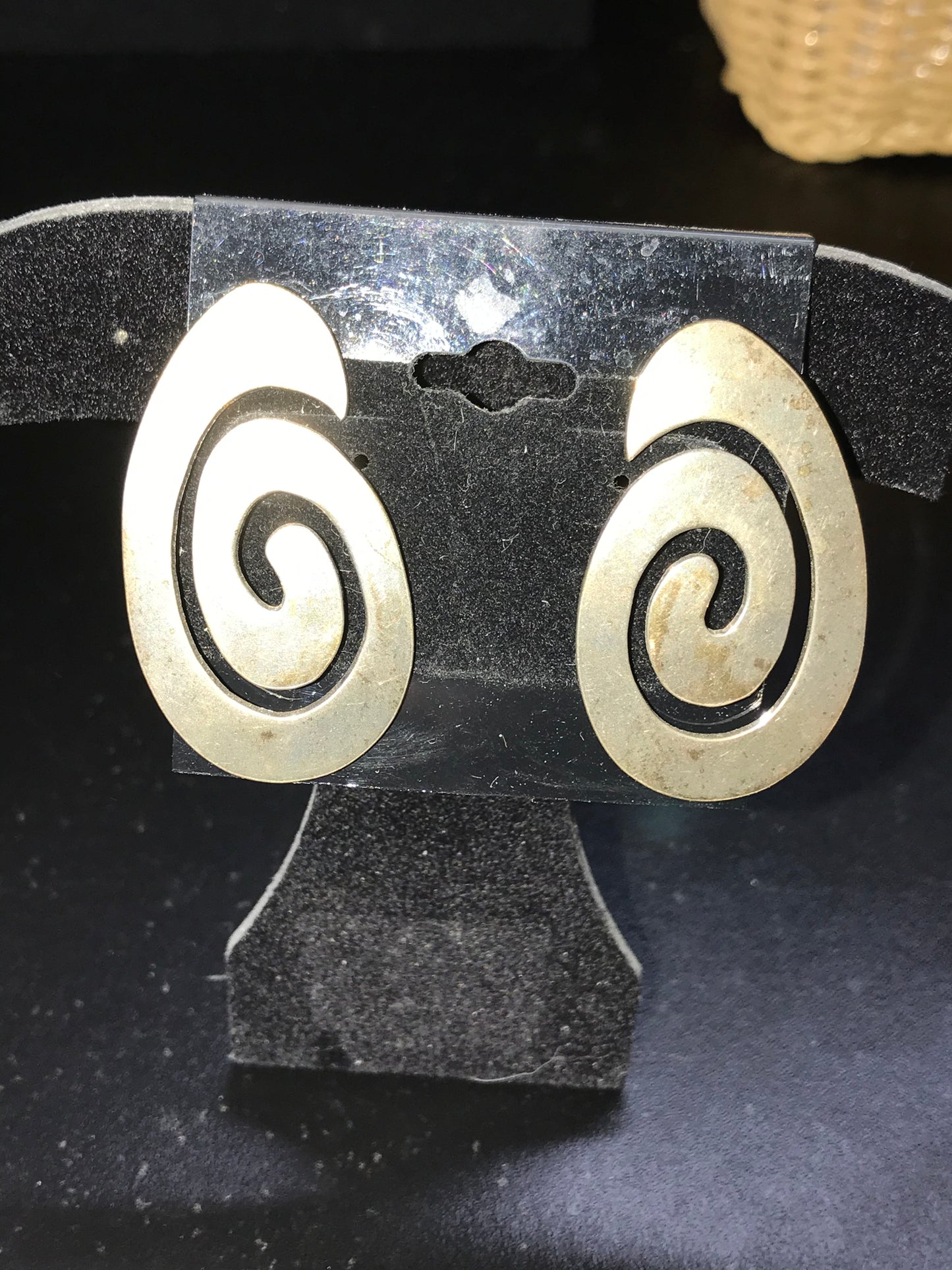 Vintage Oval Swirl Post Earrings