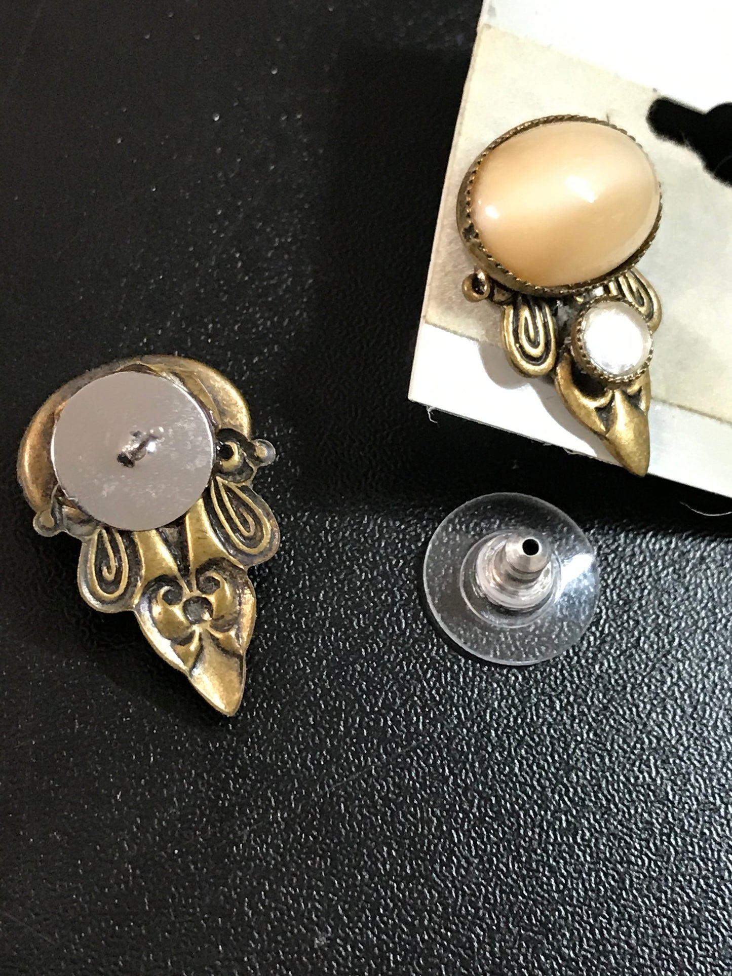 Vintage Brass Post Earrings