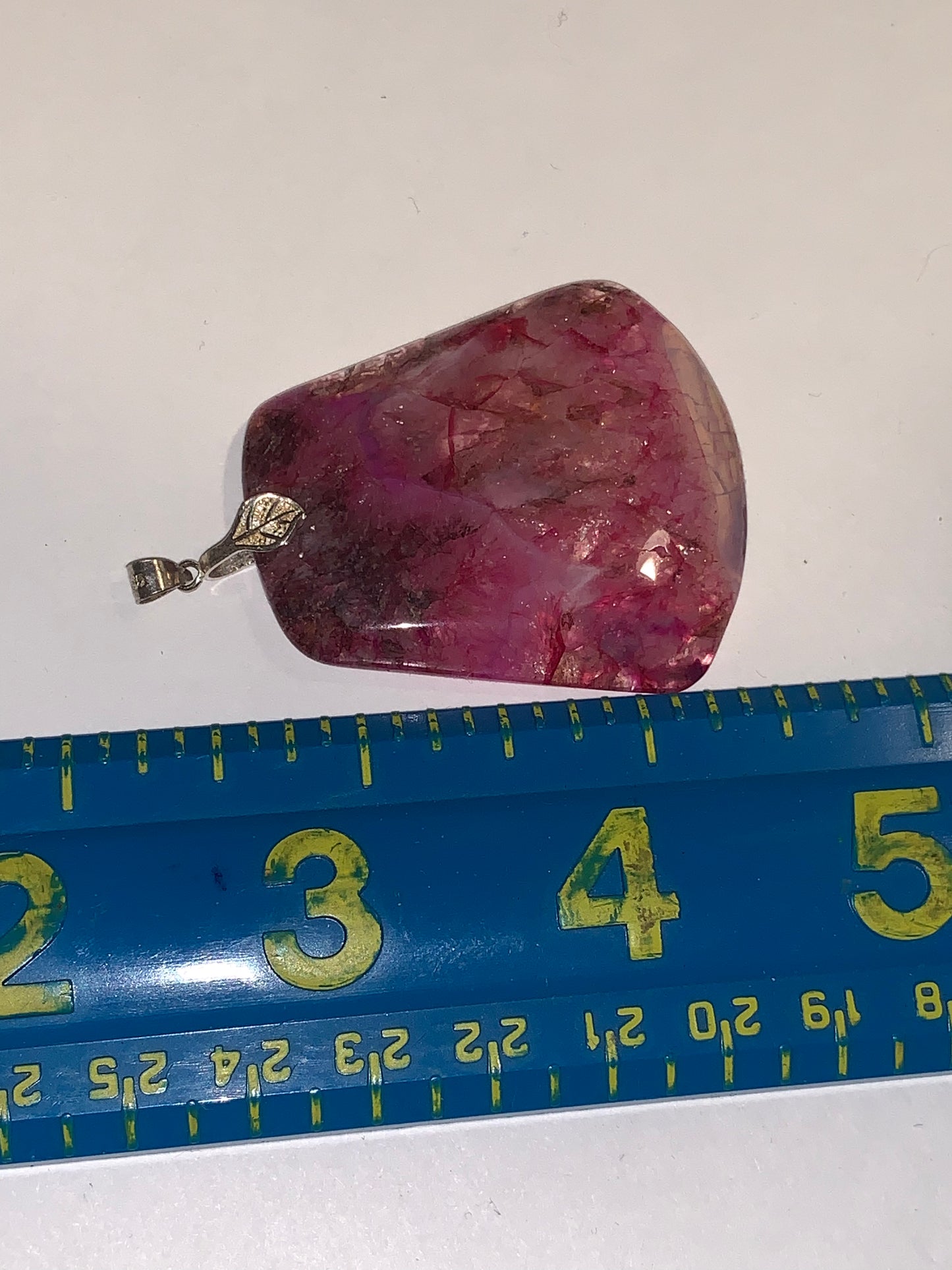 Peachblow Druzy Geode Agate Trapeze Focal Drop Pendant