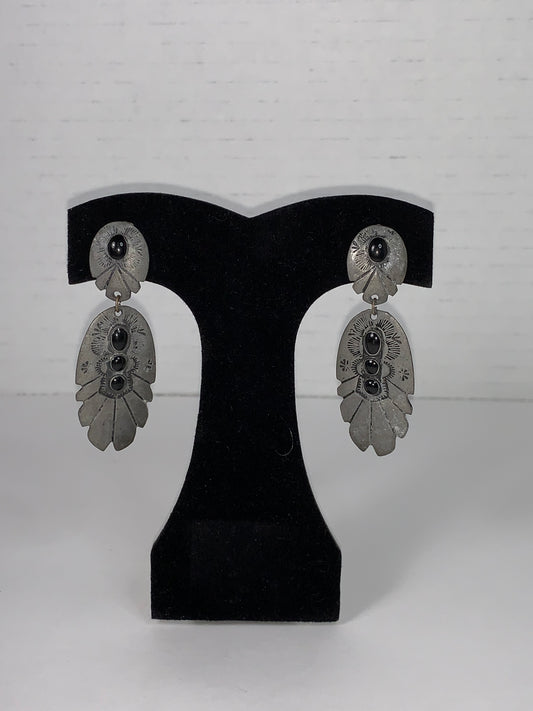 Pewter Feather Design Post Earrings