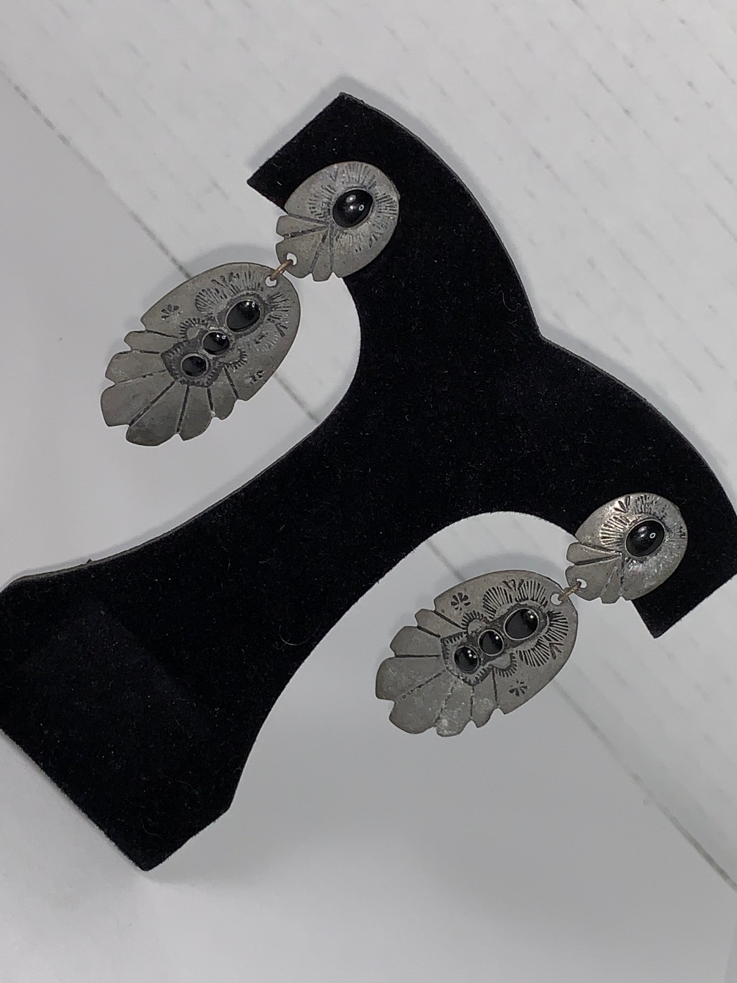 Pewter Feather Design Post Earrings