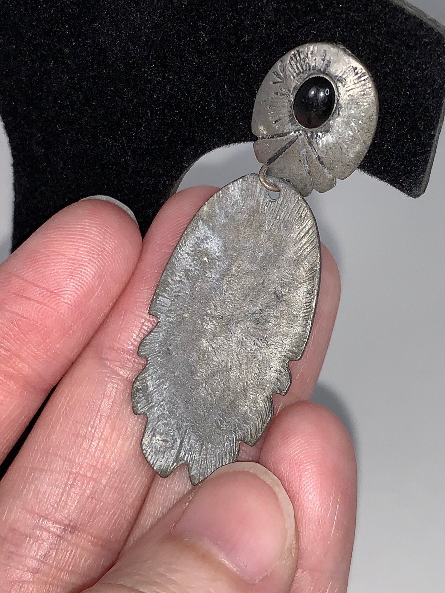 Pewter Feather Design Post Earrings