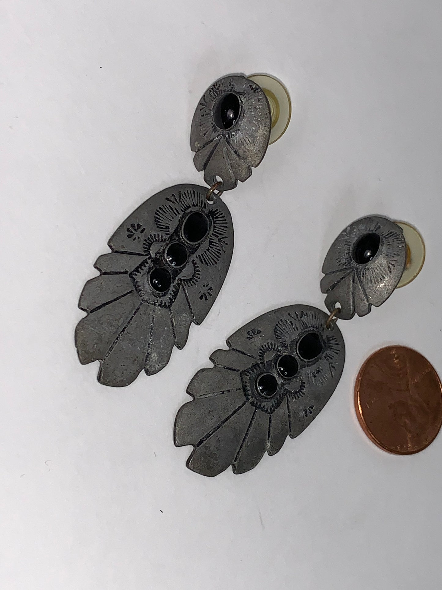 Pewter Feather Design Post Earrings