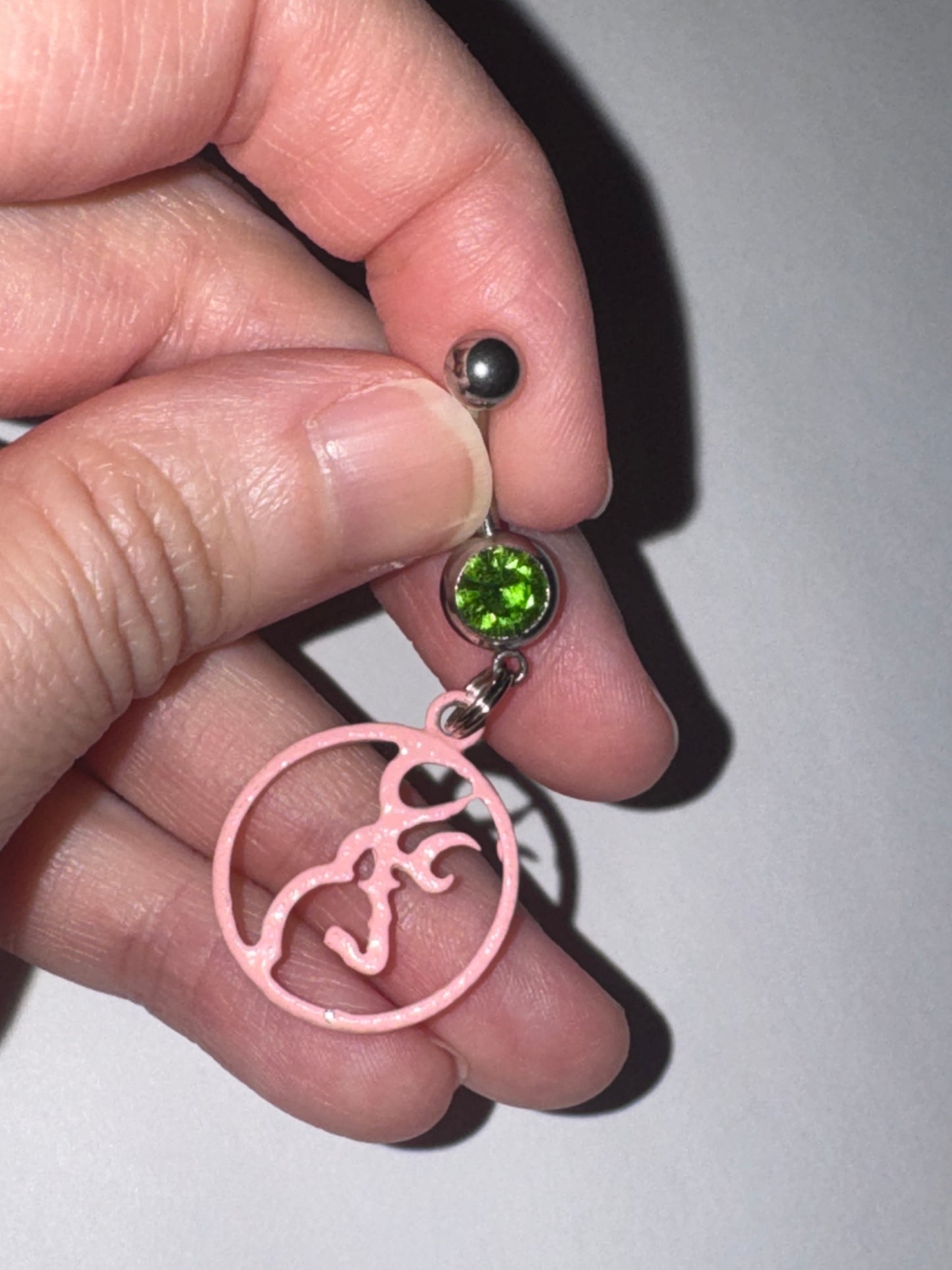 Pink Browning Dangle Belly Ring