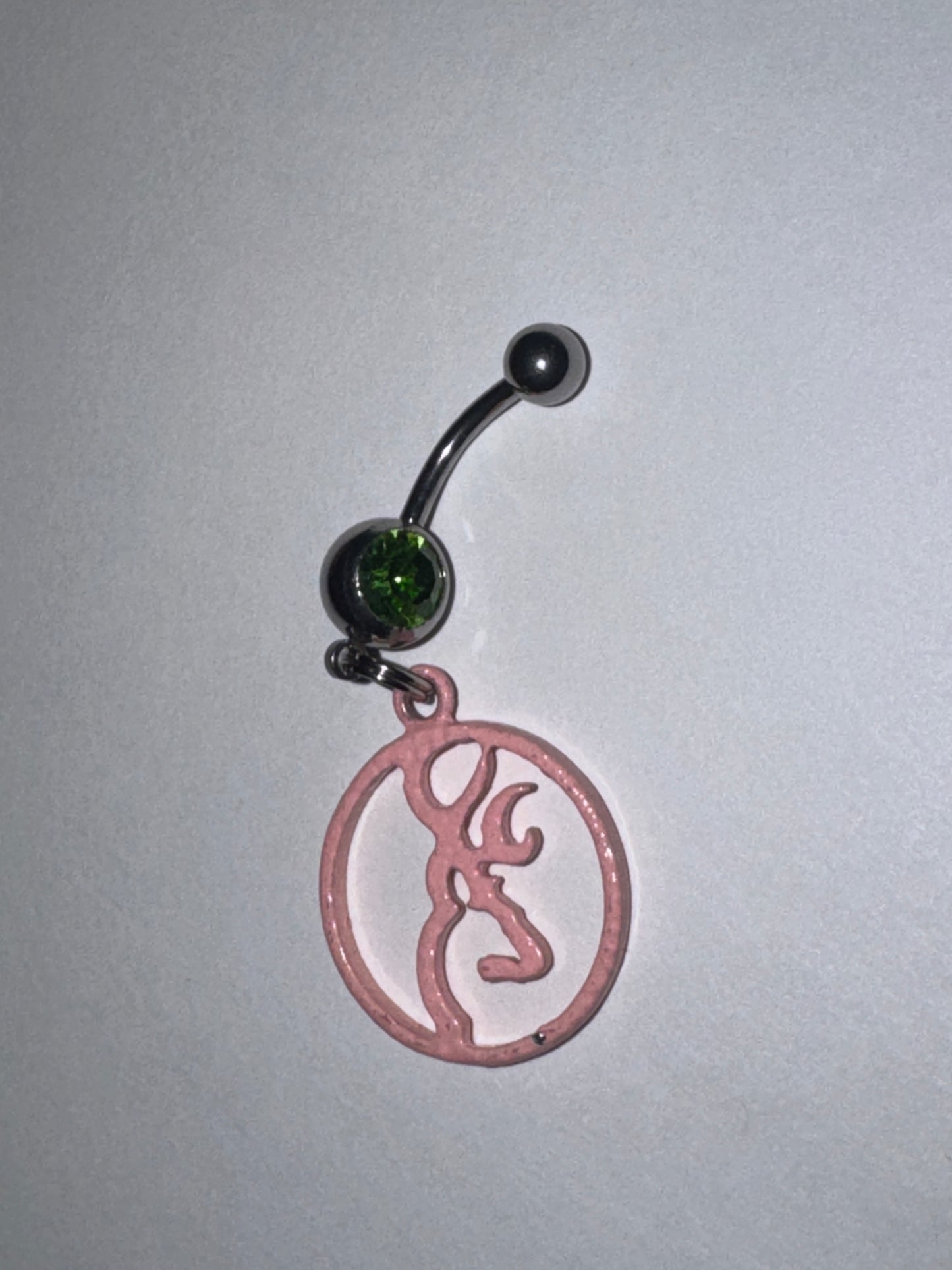 Pink Browning Dangle Belly Ring