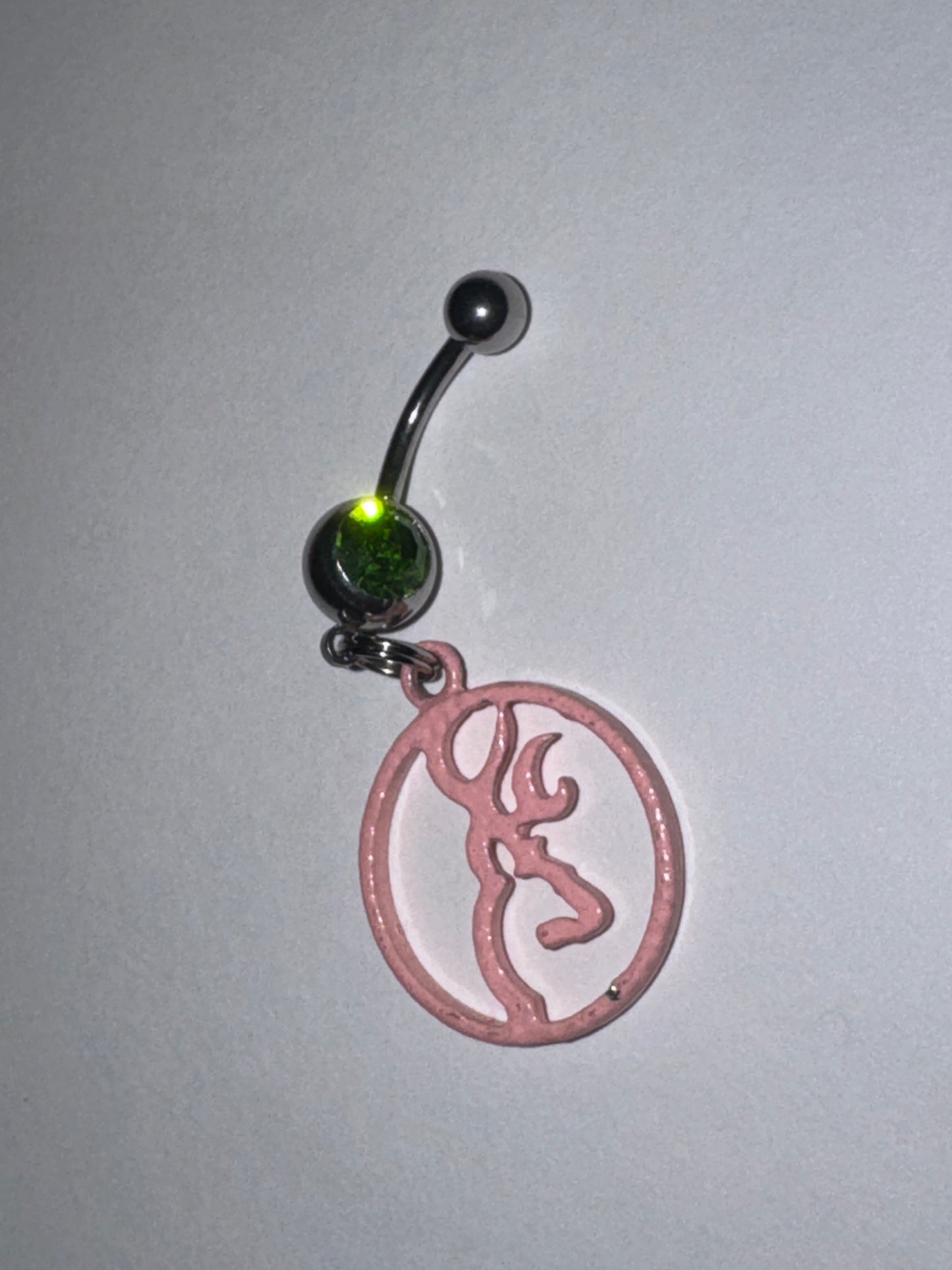 Pink Browning Dangle Belly Ring