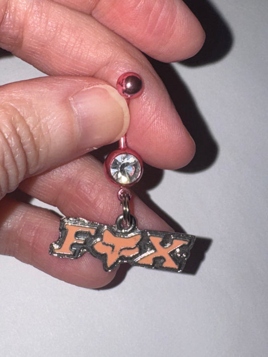 Titanium Pink Fox Dangle Belly Ring