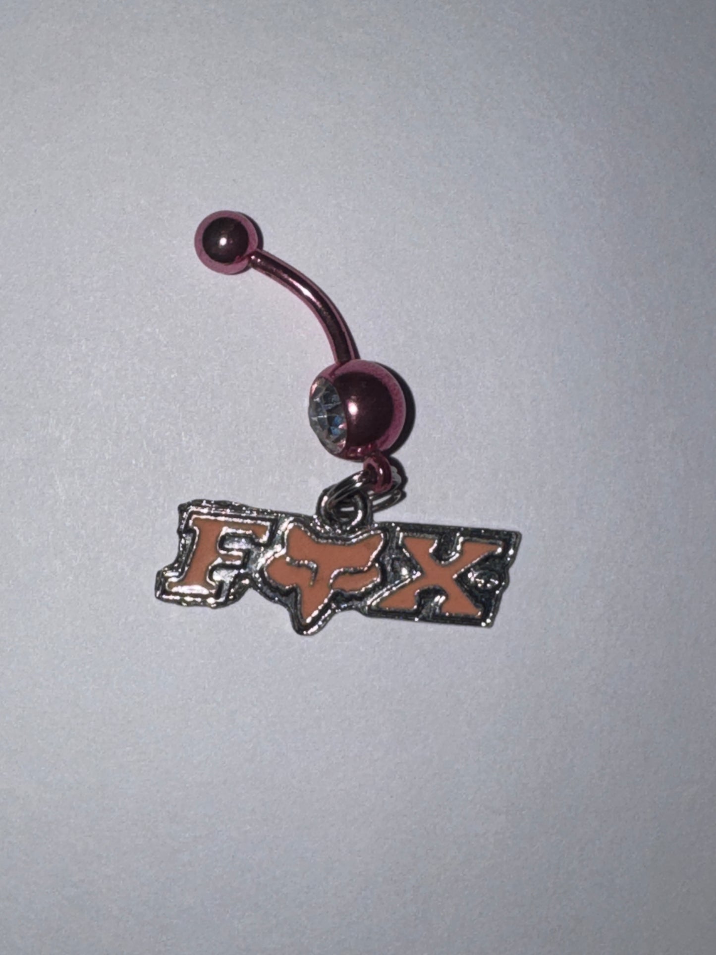 Titanium Pink Fox Dangle Belly Ring