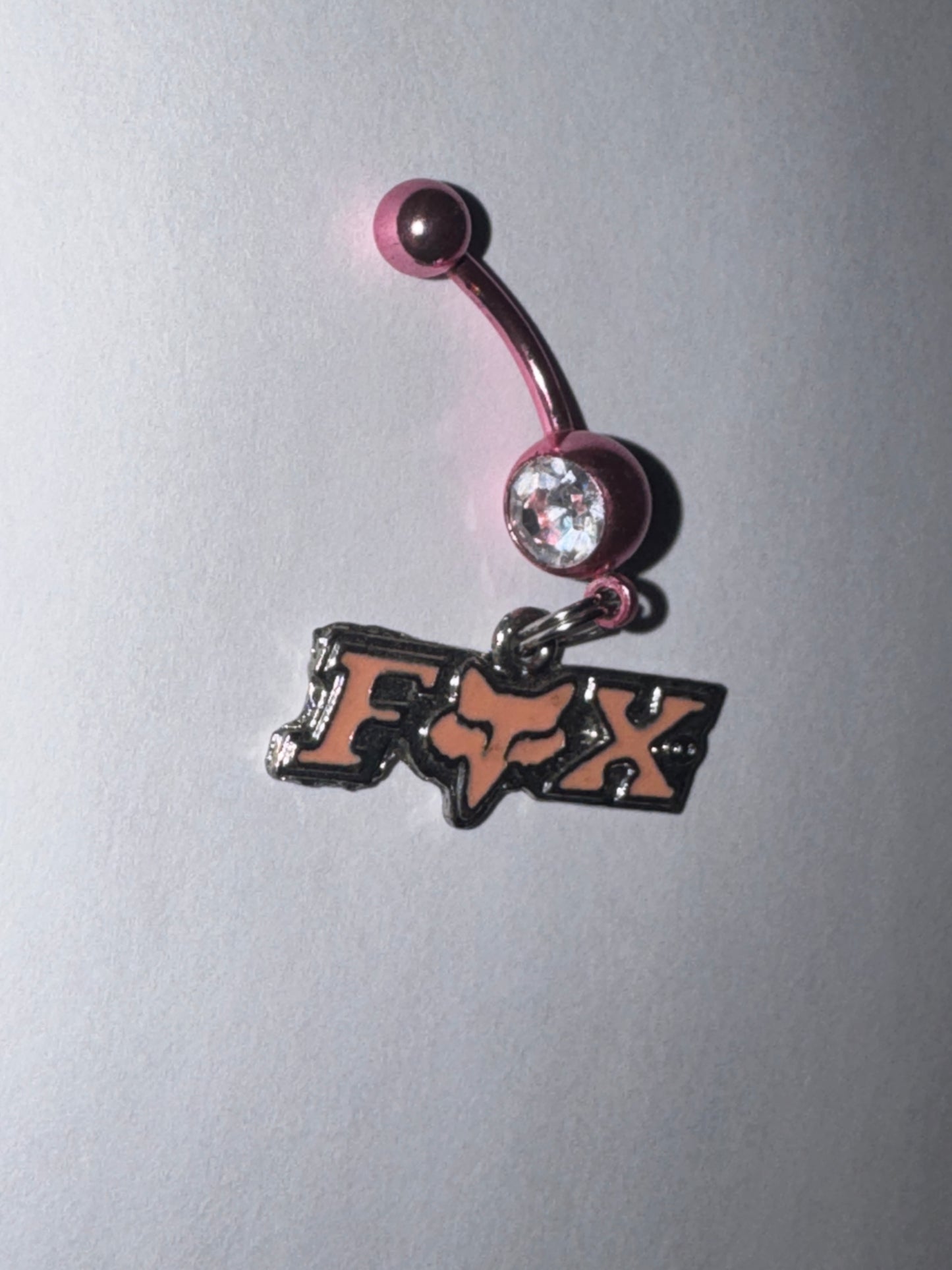 Titanium Pink Fox Dangle Belly Ring