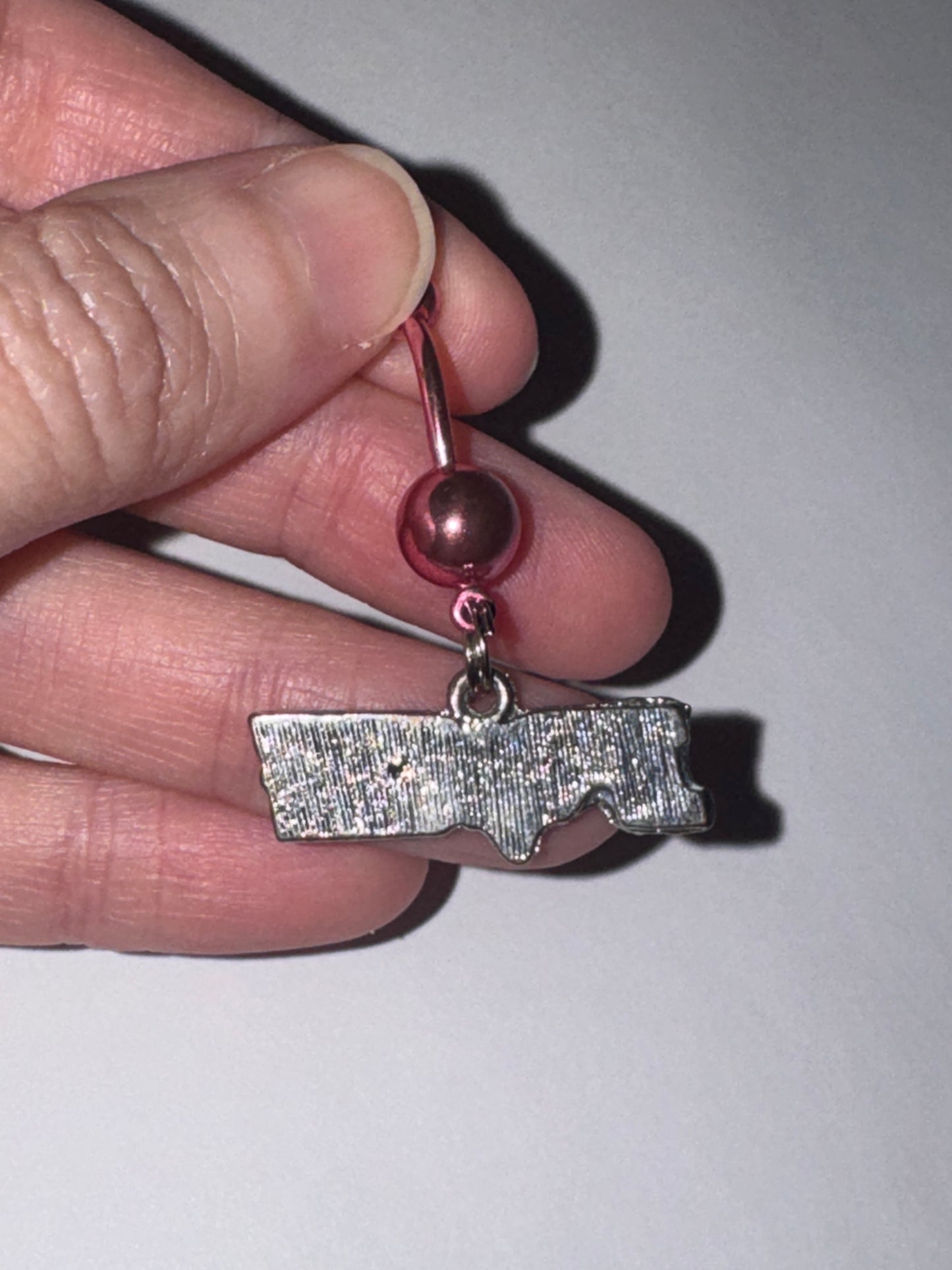 Titanium Pink Fox Dangle Belly Ring