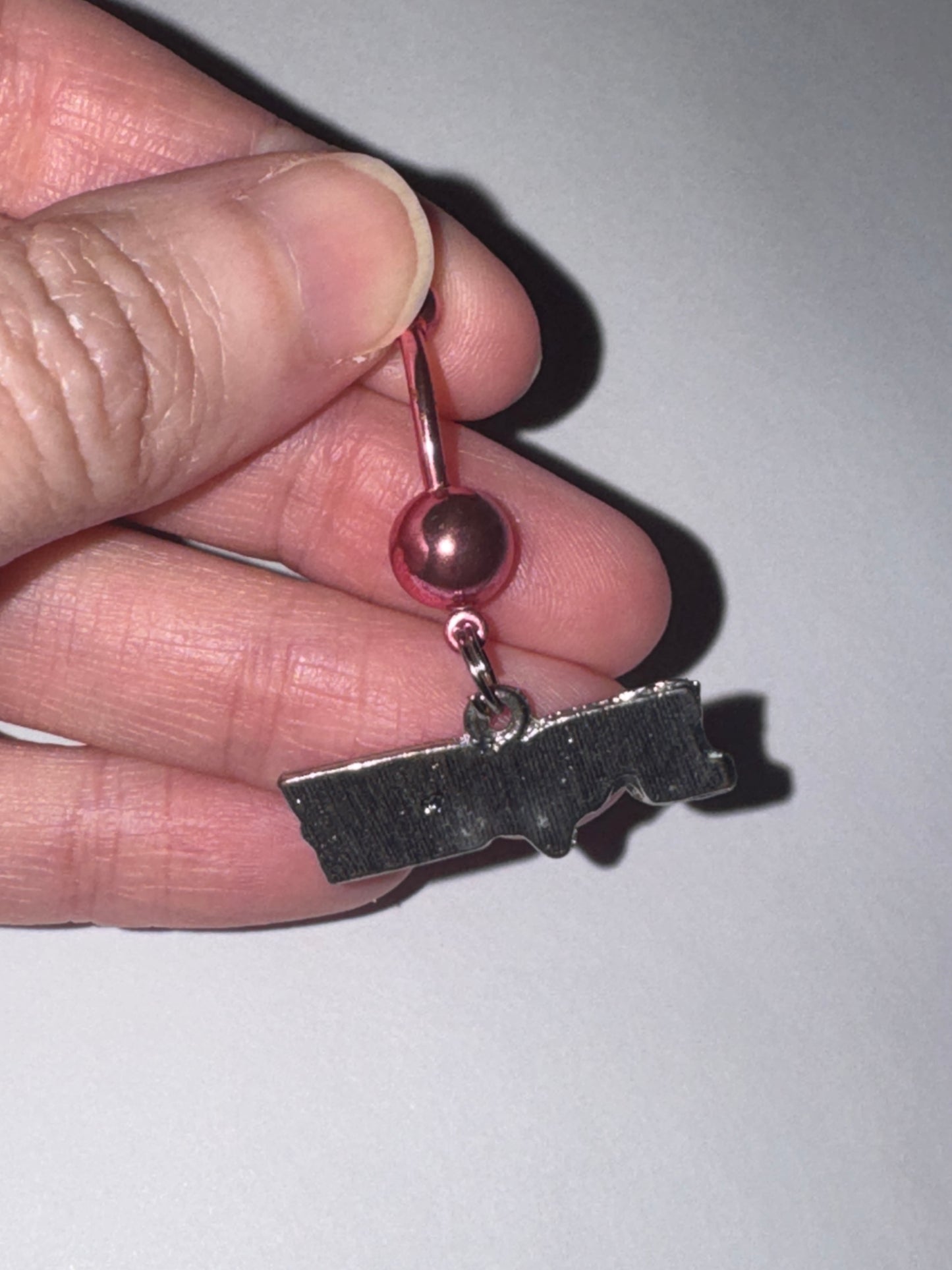 Titanium Pink Fox Dangle Belly Ring