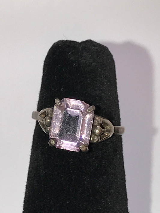Sterling Silver Pink Topaz Ring, Size 8 1/4