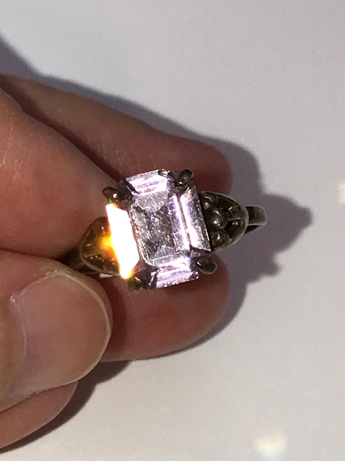 Sterling Silver Pink Topaz Ring, Size 8 1/4
