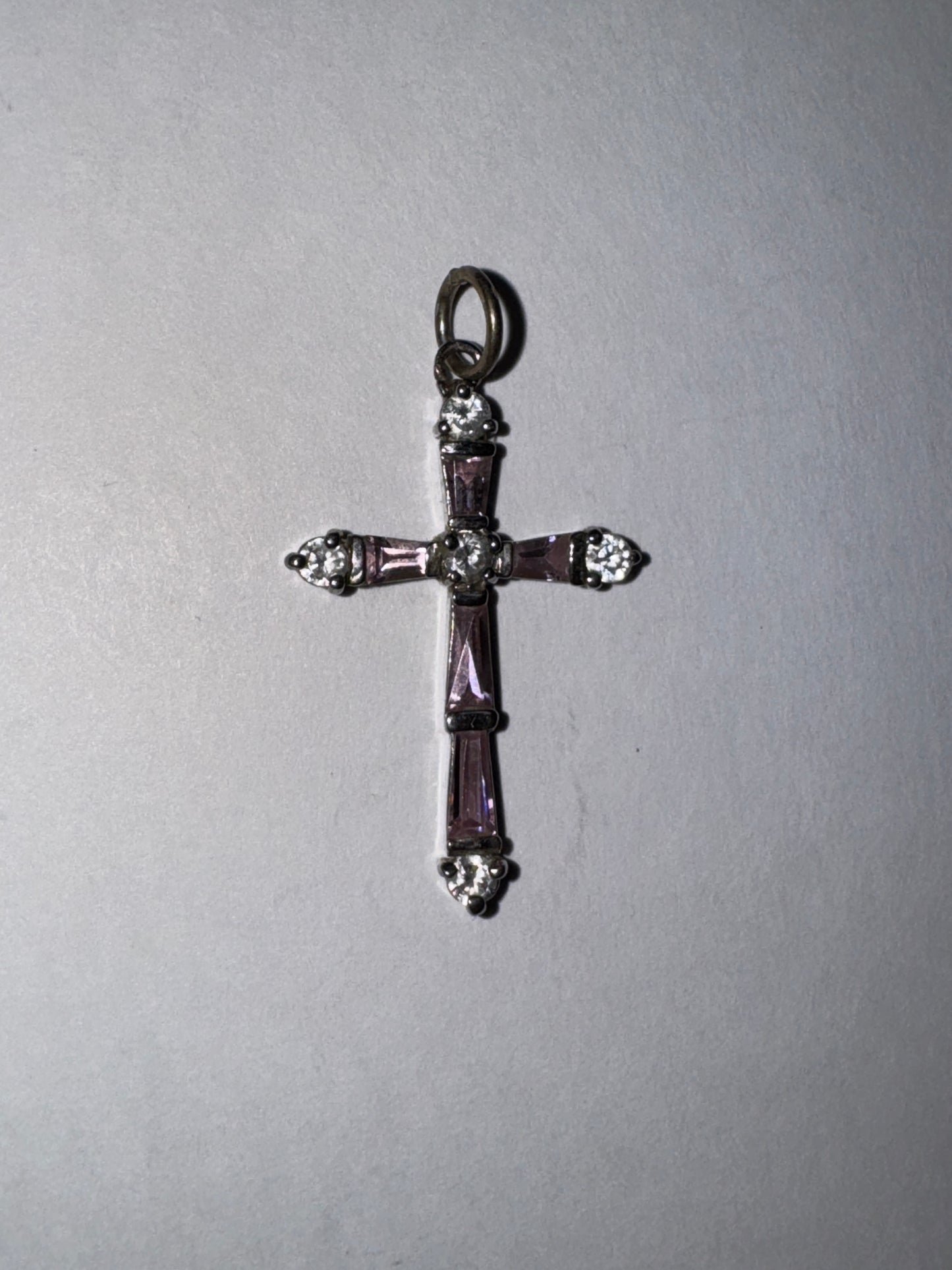 Sterling Silver Rhinestone Cross Pendant