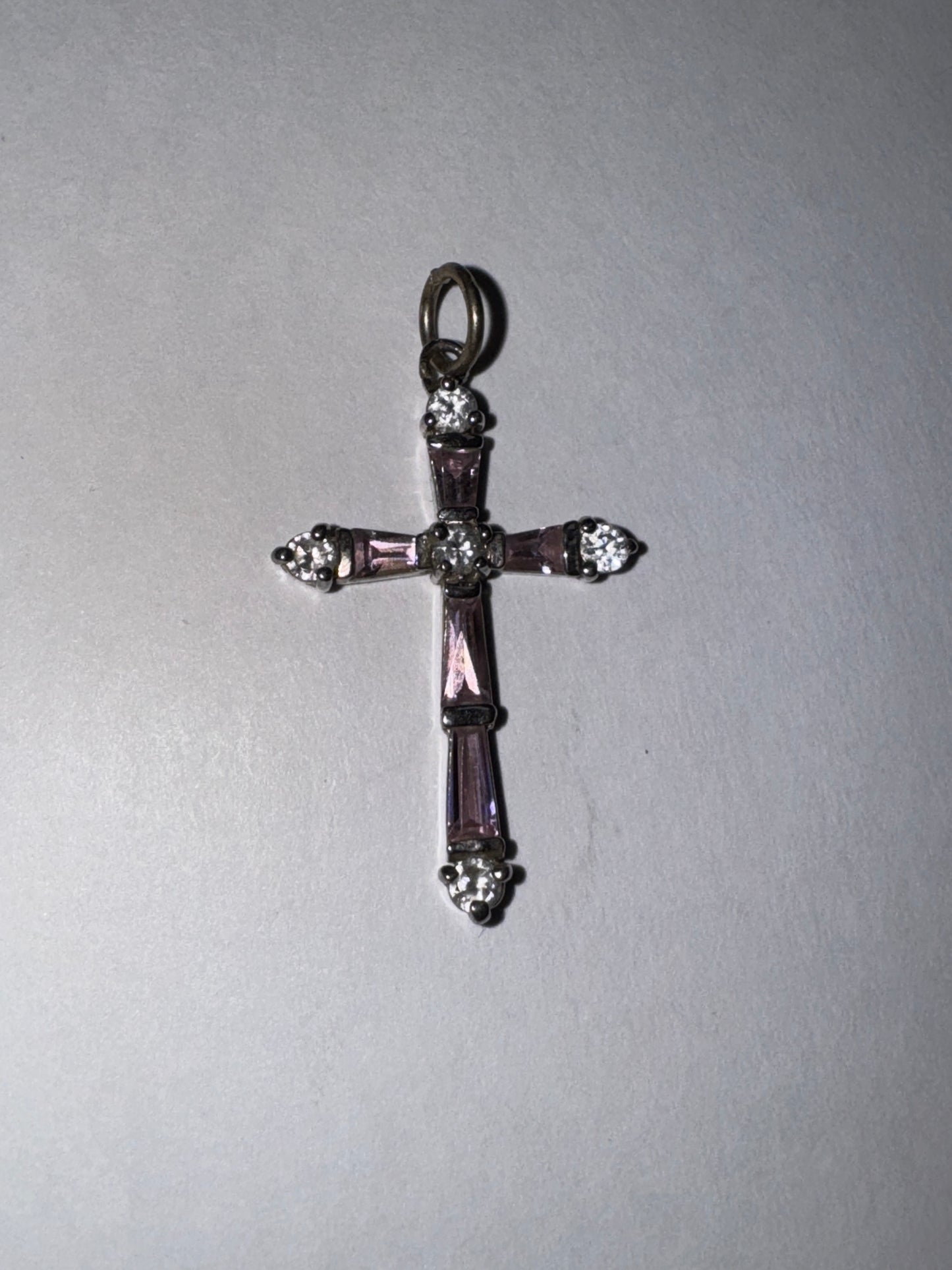 Sterling Silver Rhinestone Cross Pendant