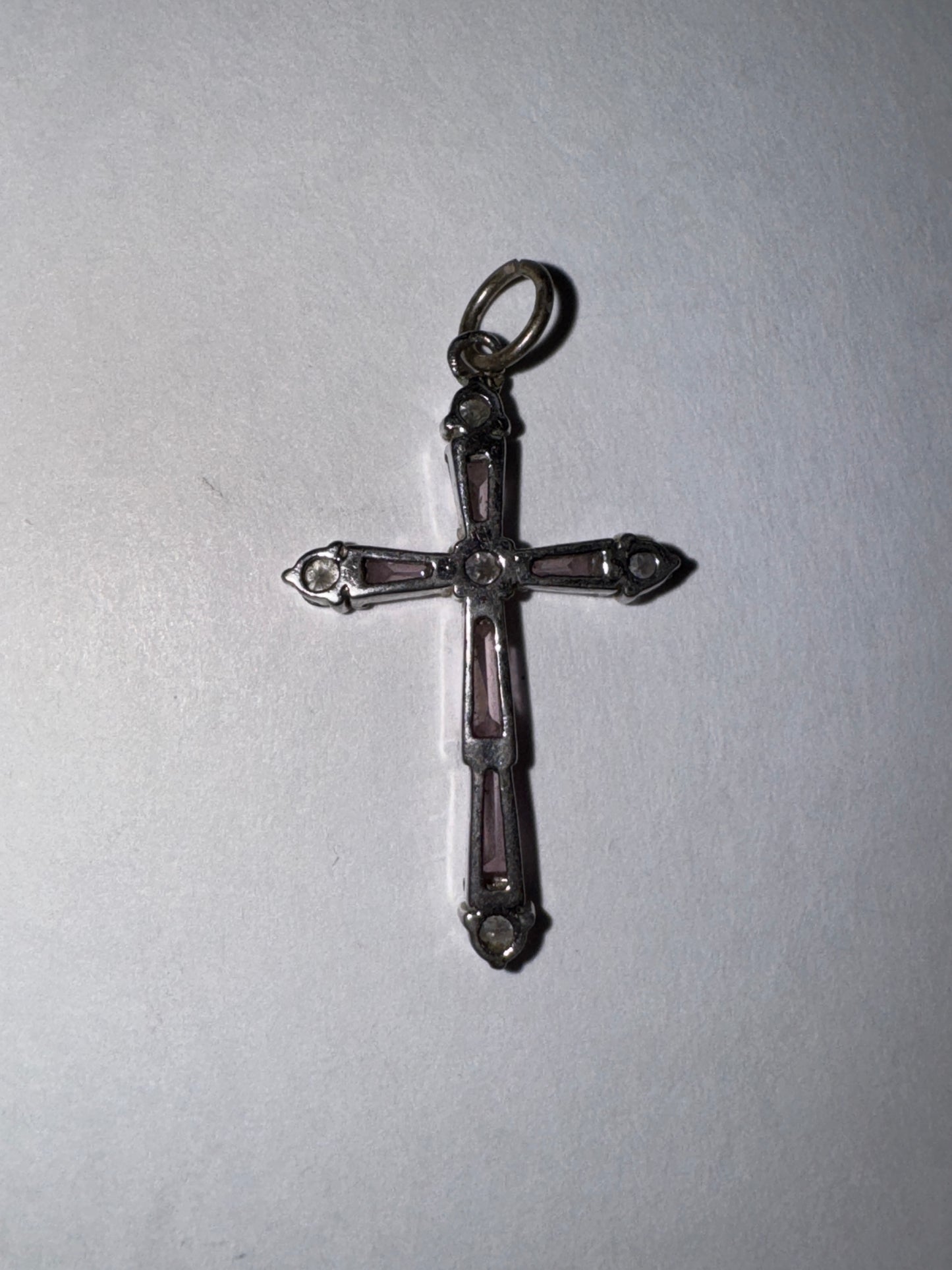 Sterling Silver Rhinestone Cross Pendant