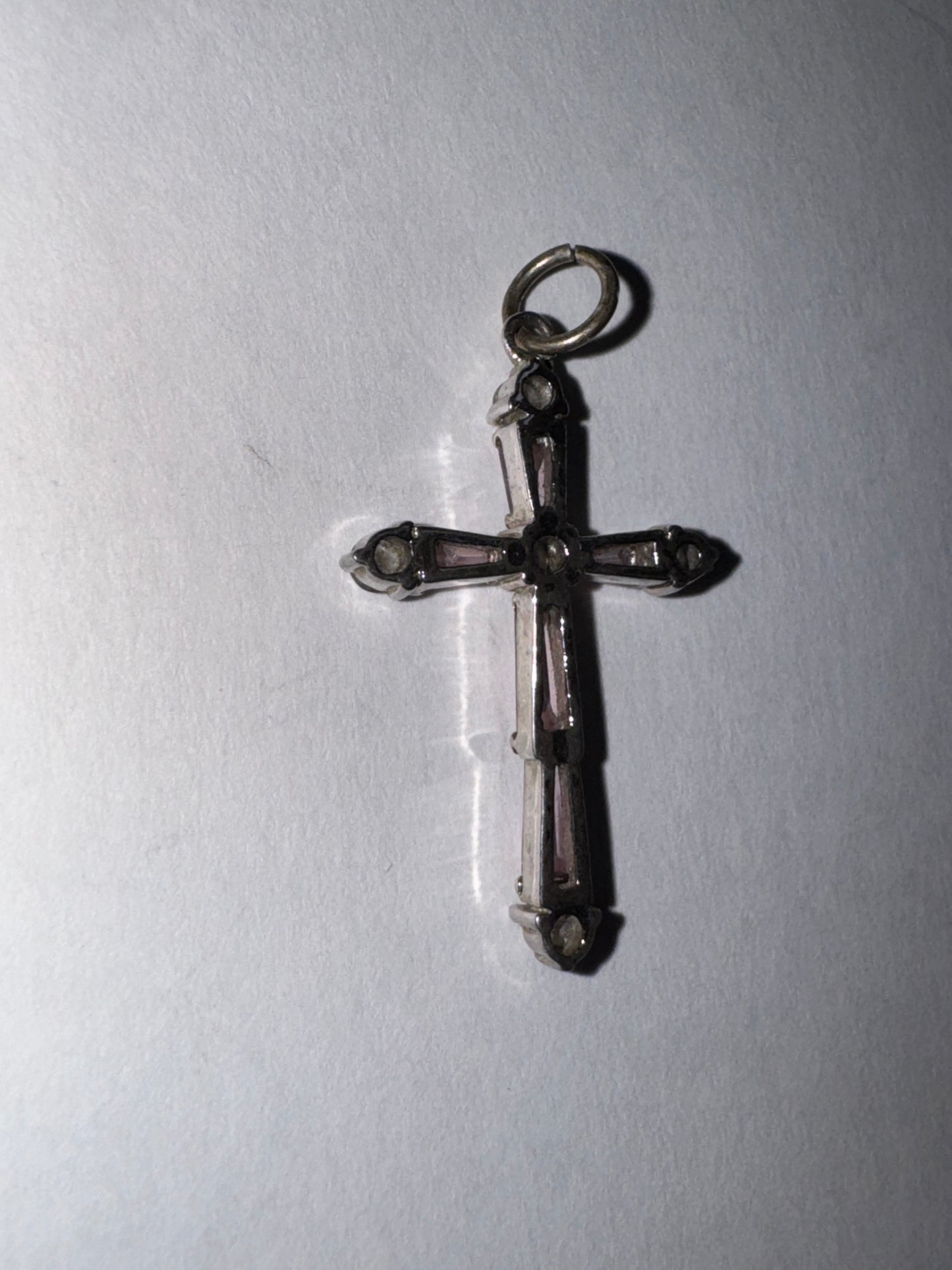 Sterling Silver Rhinestone Cross Pendant