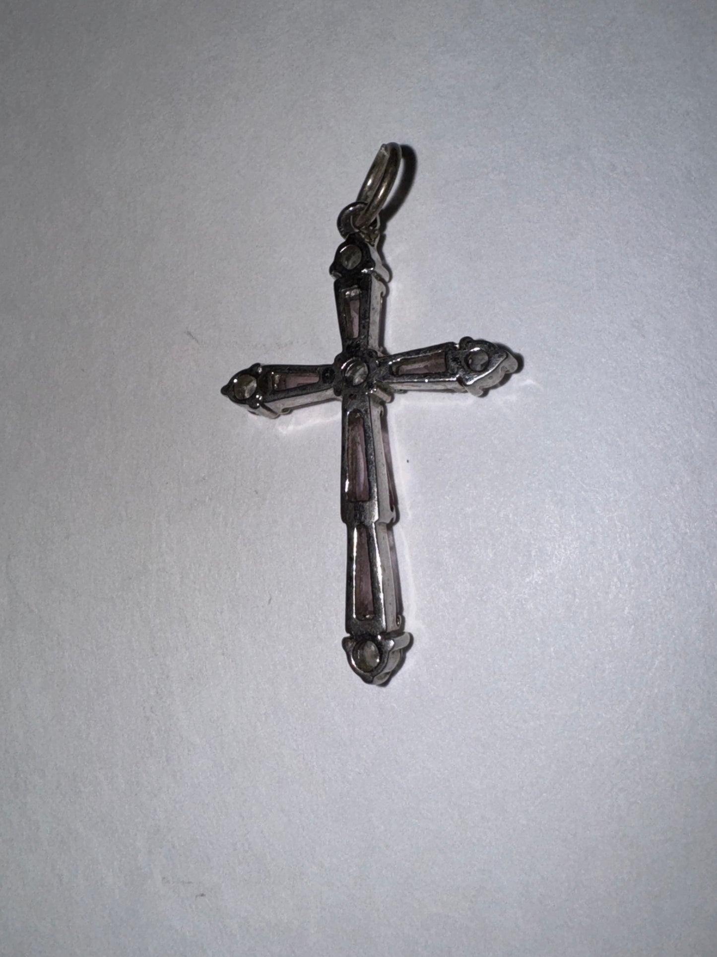 Sterling Silver Rhinestone Cross Pendant