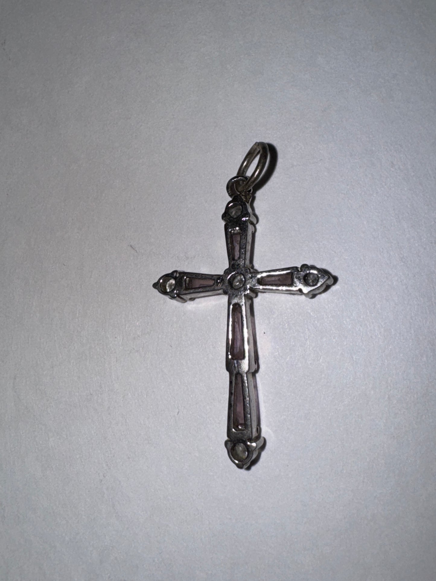 Sterling Silver Rhinestone Cross Pendant