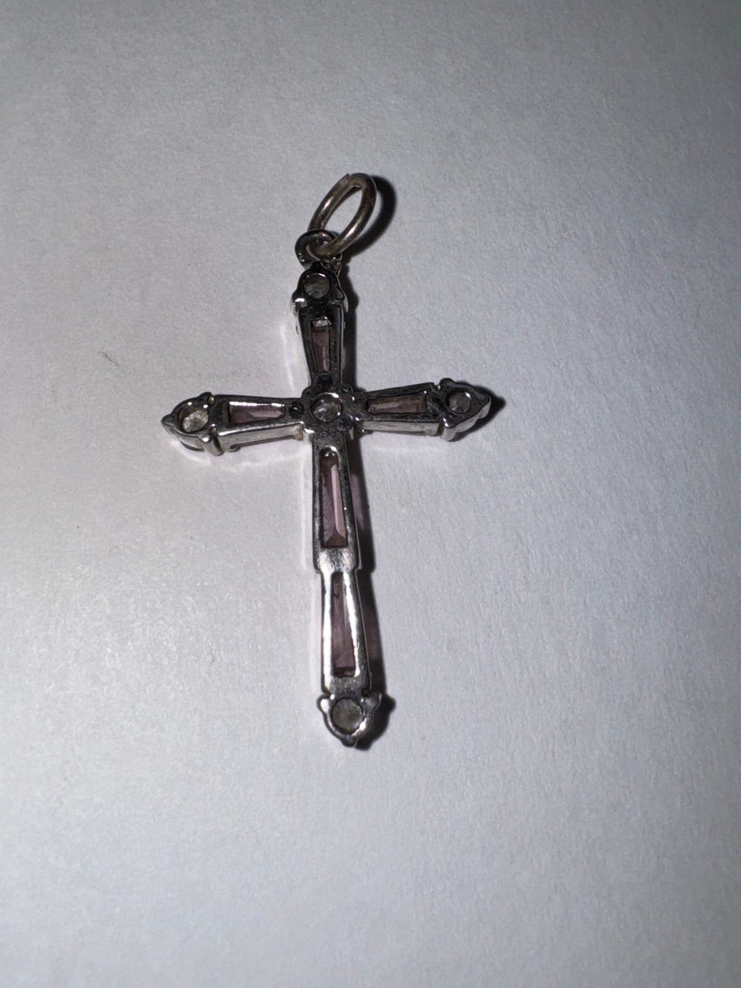 Sterling Silver Rhinestone Cross Pendant