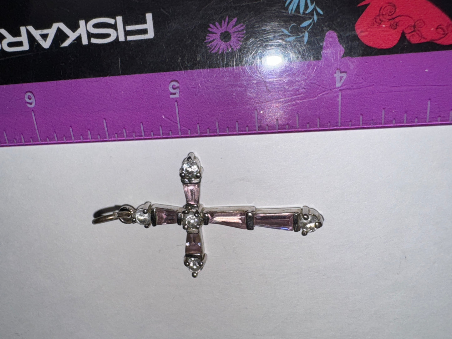 Sterling Silver Rhinestone Cross Pendant