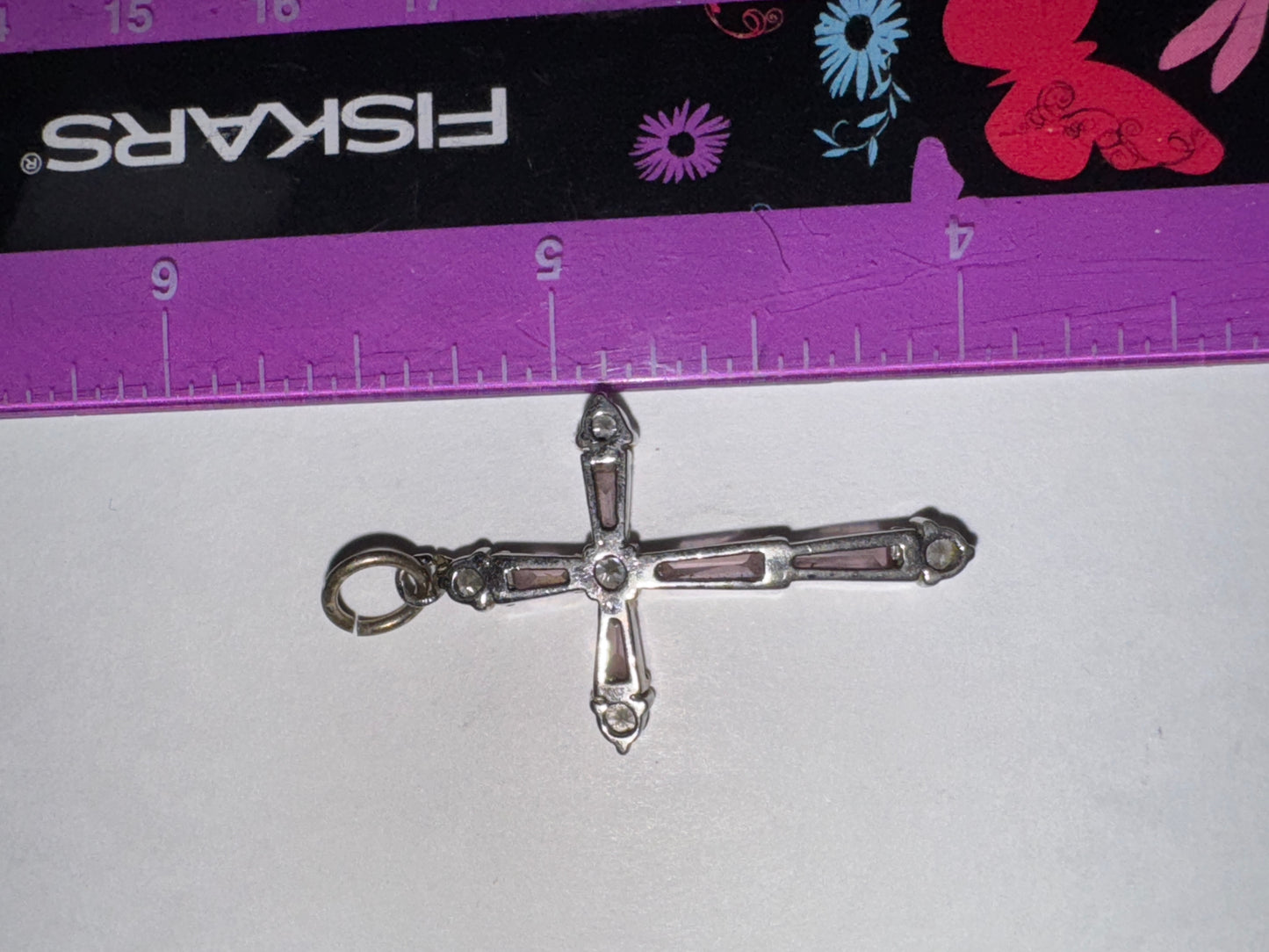 Sterling Silver Rhinestone Cross Pendant