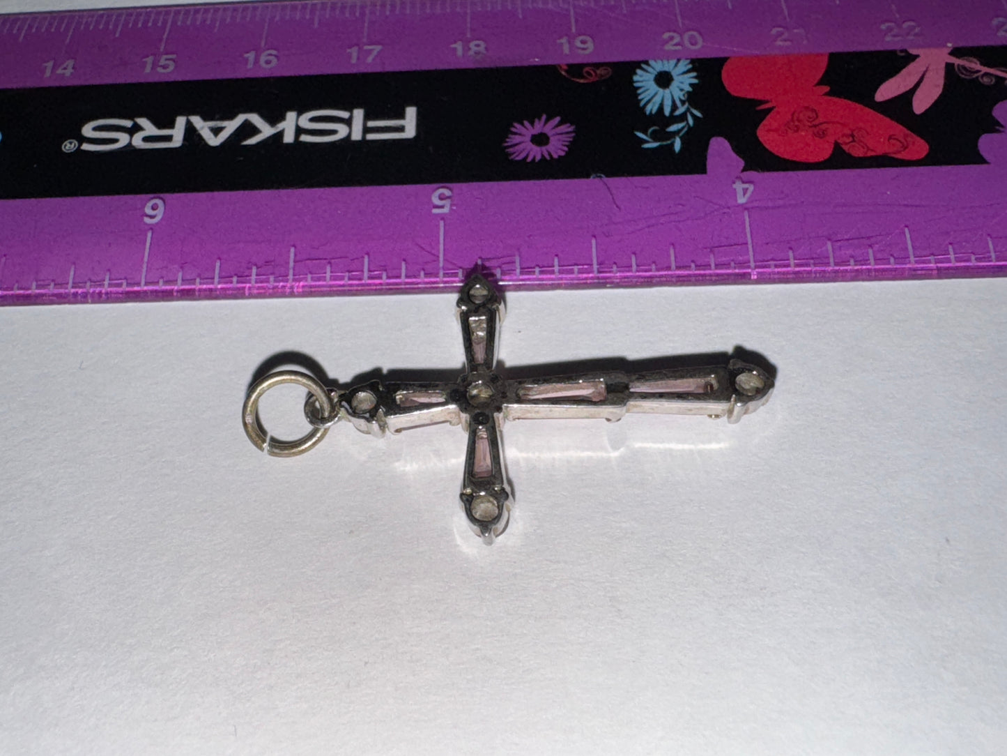 Sterling Silver Rhinestone Cross Pendant
