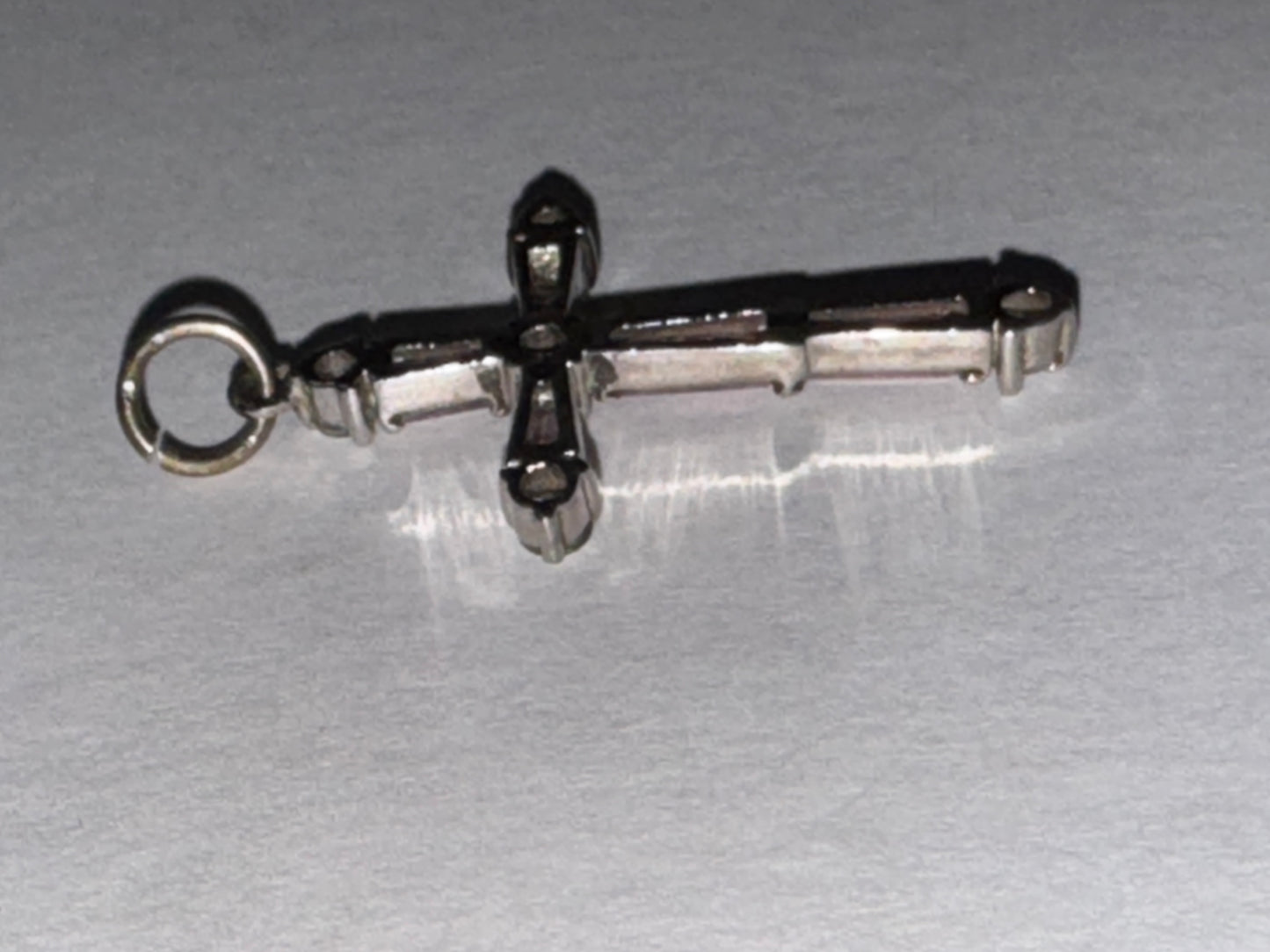 Sterling Silver Rhinestone Cross Pendant