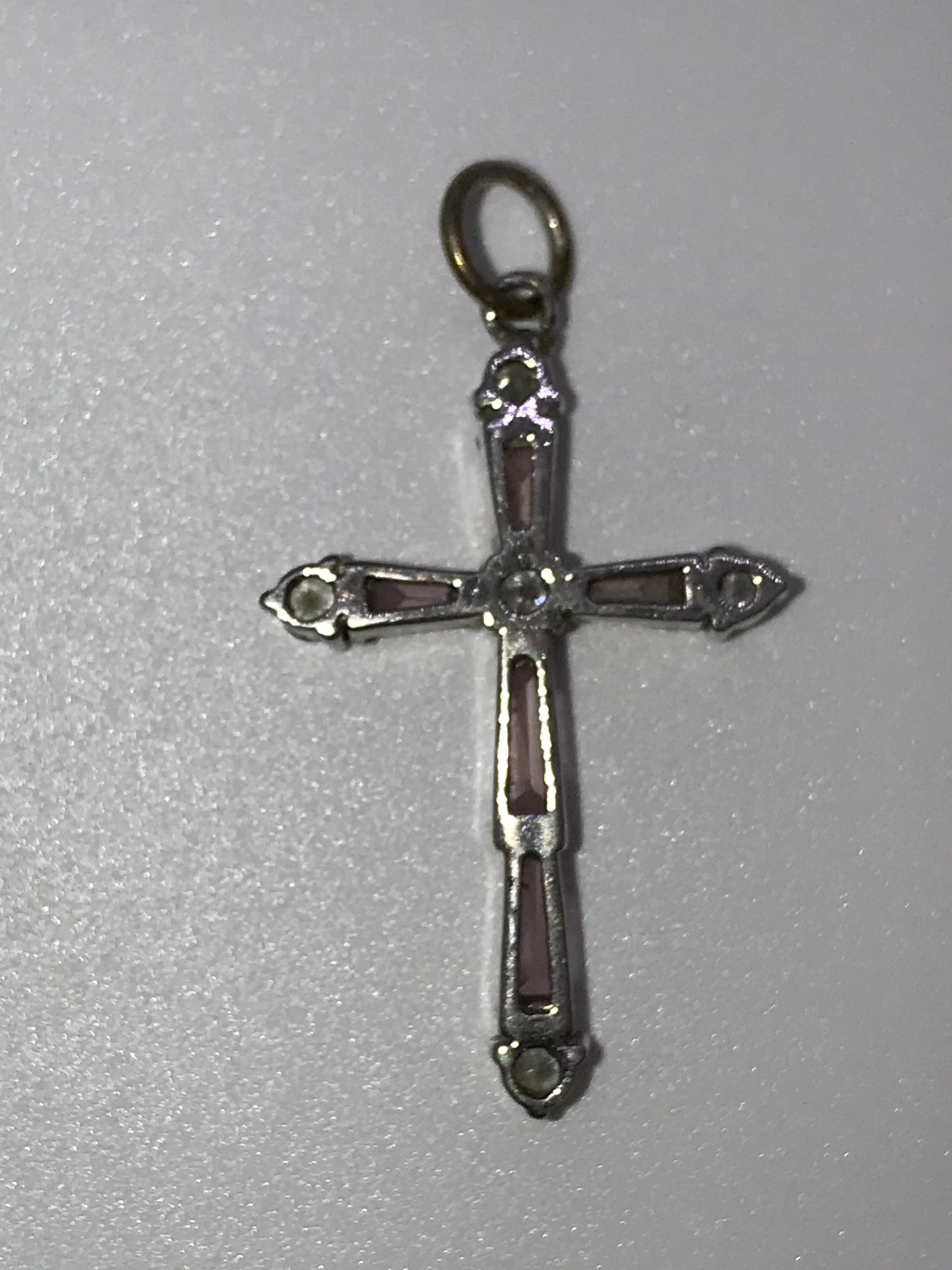 Sterling Silver Rhinestone Cross Pendant
