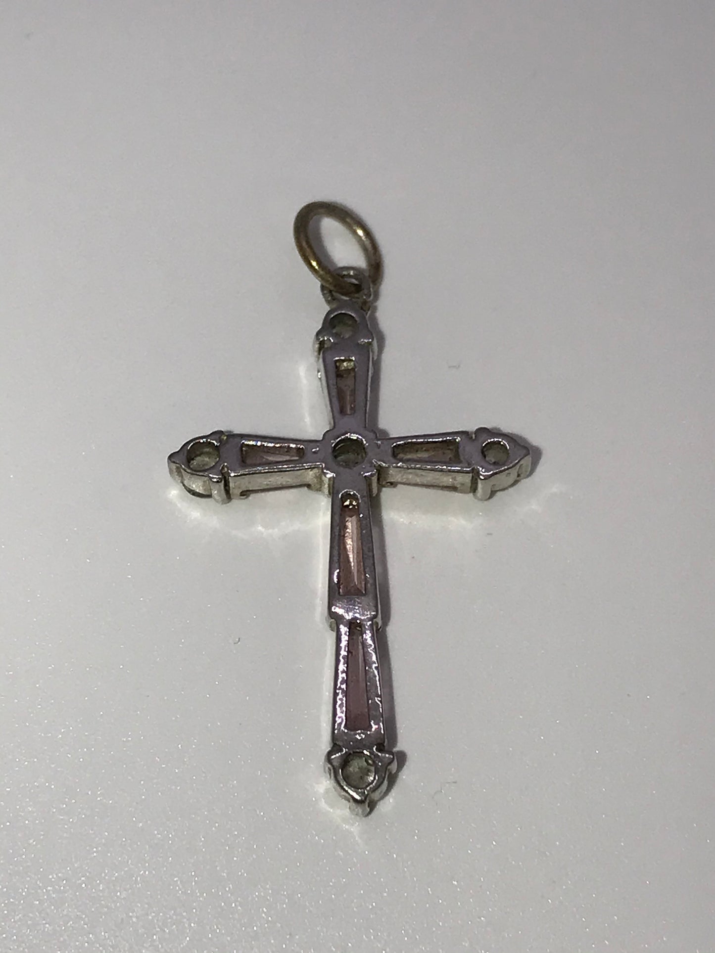 Sterling Silver Rhinestone Cross Pendant