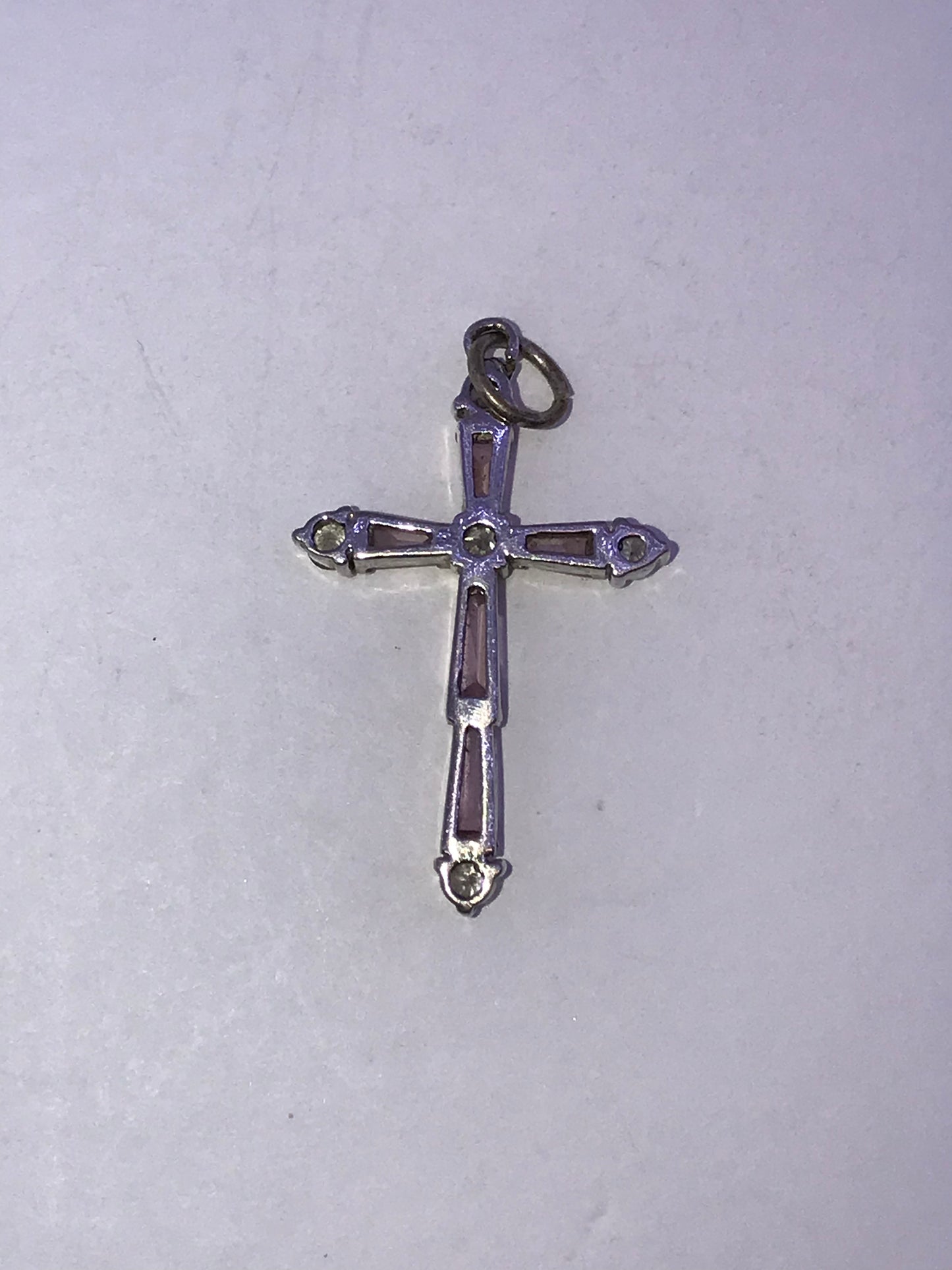 Sterling Silver Rhinestone Cross Pendant
