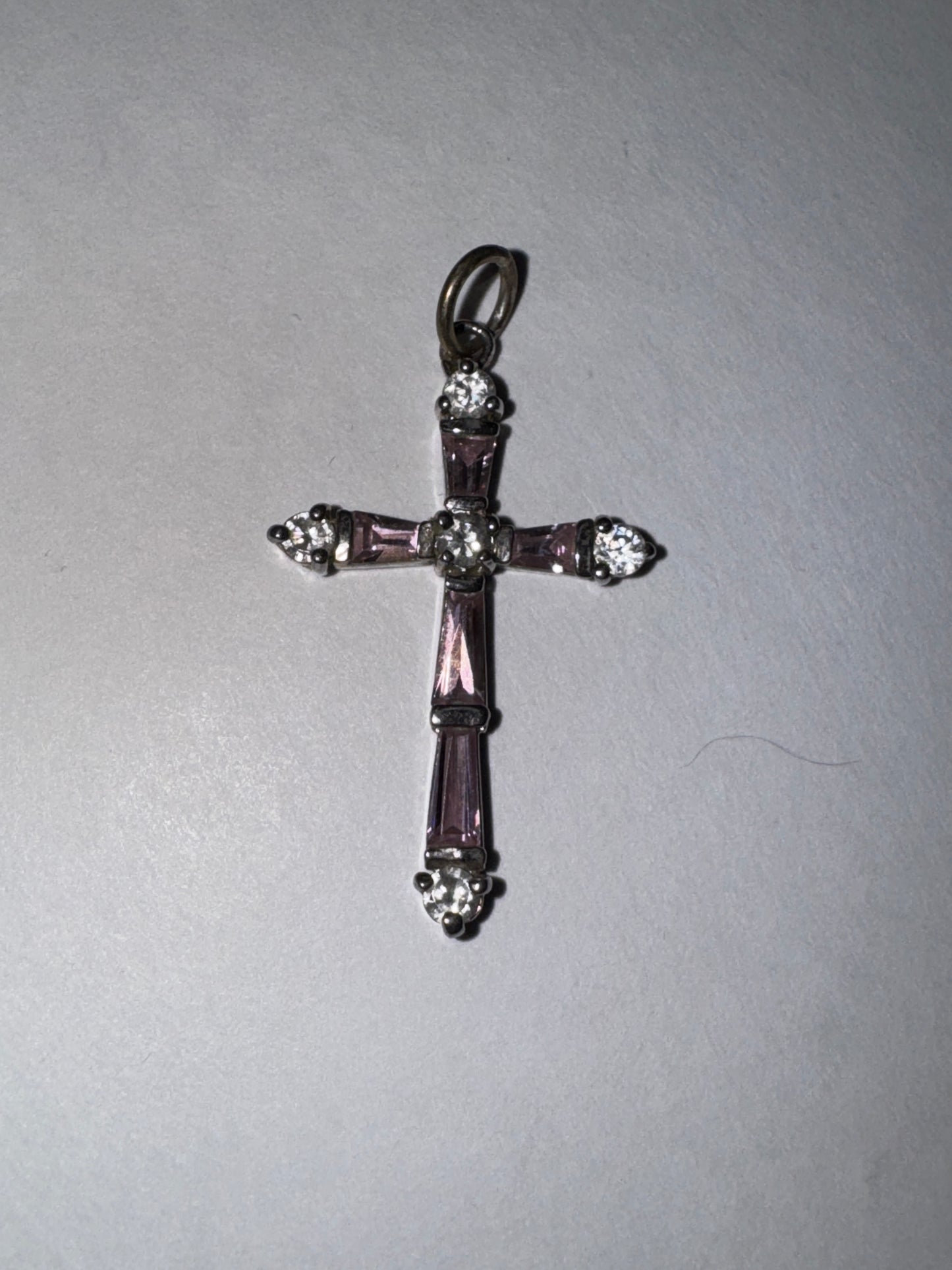 Sterling Silver Rhinestone Cross Pendant