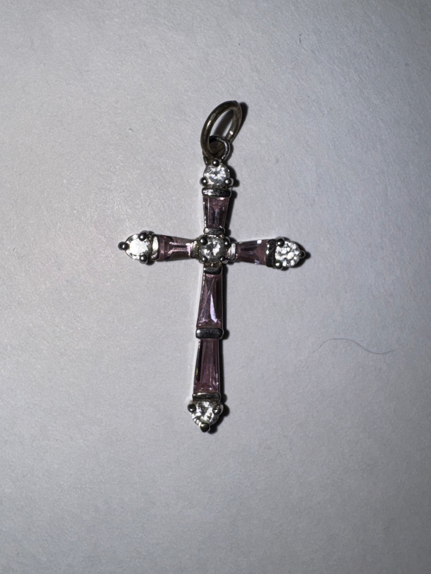 Sterling Silver Rhinestone Cross Pendant