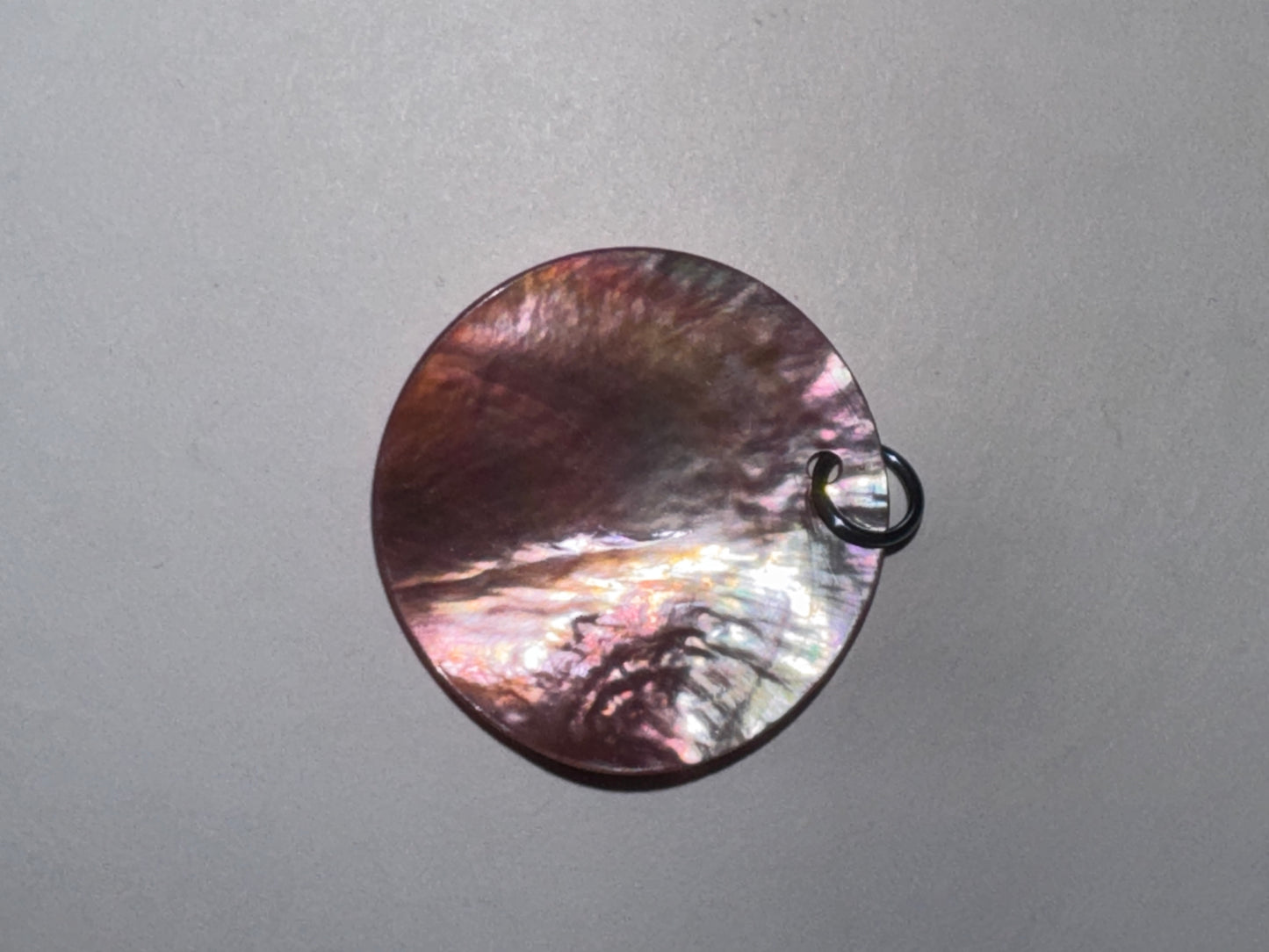 Pink and Green Black Lip Shell Pendant