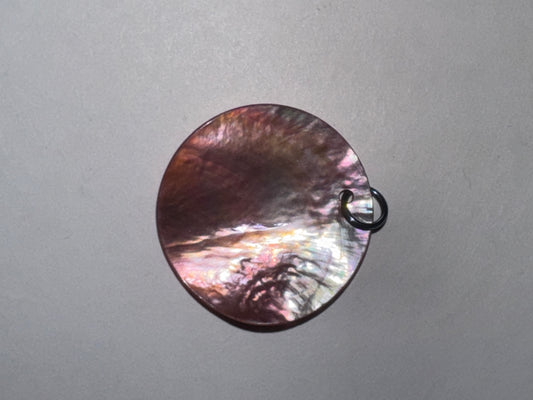 Pink and Green Black Lip Shell Pendant