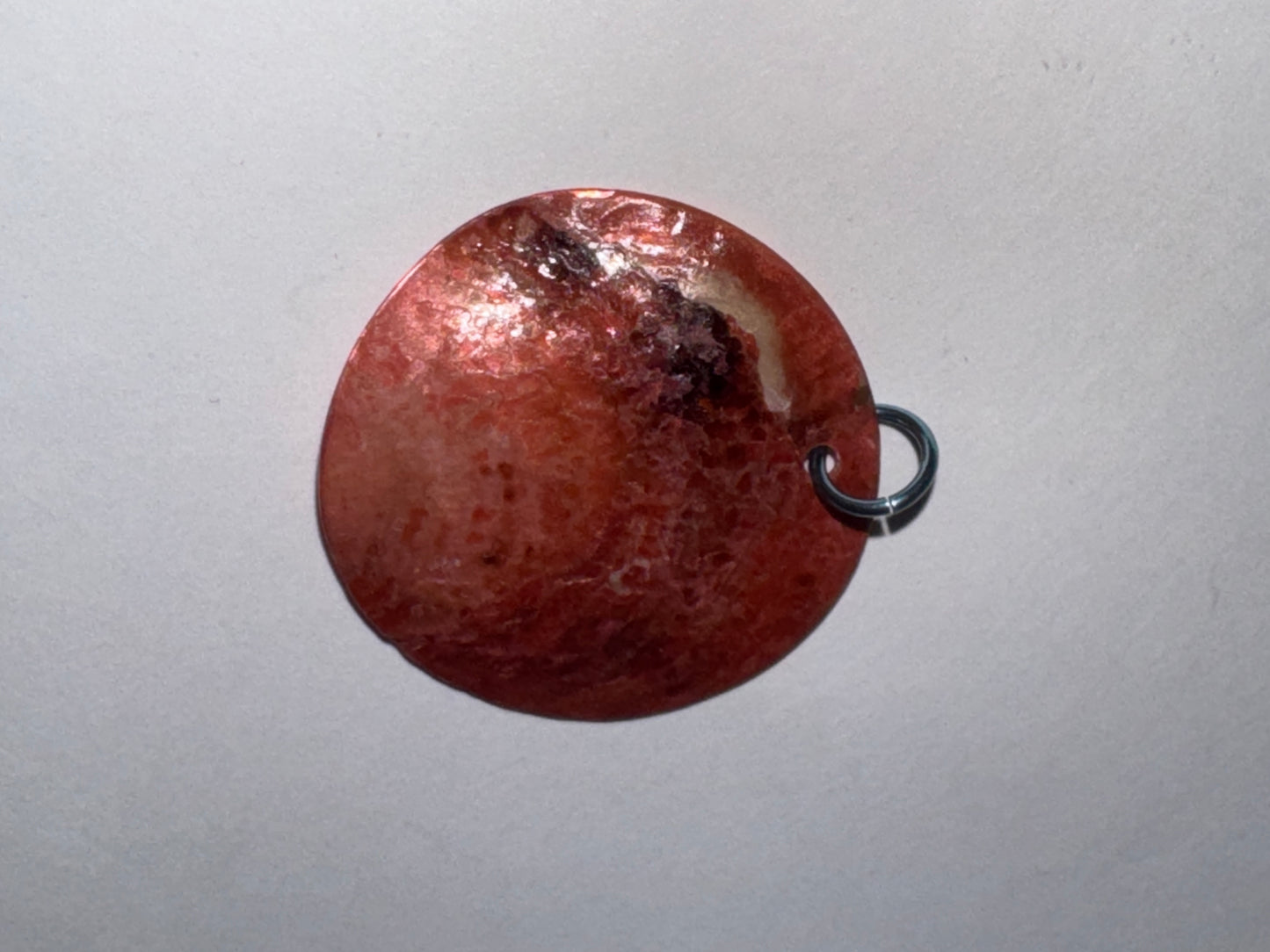 Pink and Green Black Lip Shell Pendant