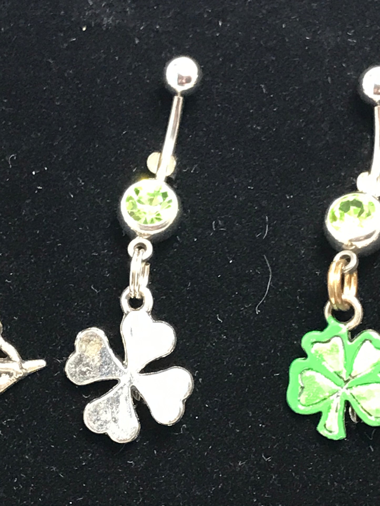 Four Leaf Clover Shamrock Dangle Belly Ring