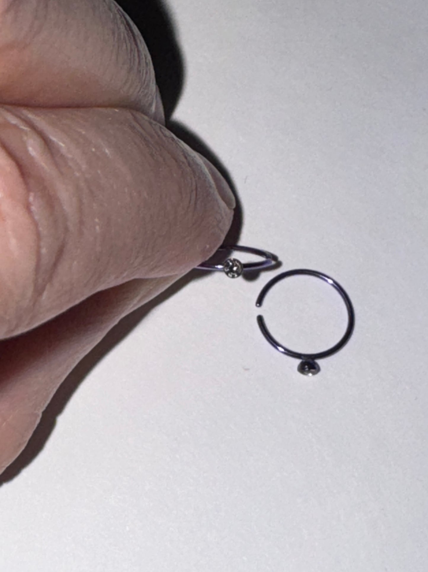 Colorful 22 Gauge Titanium Plated Hoop Nose Rings