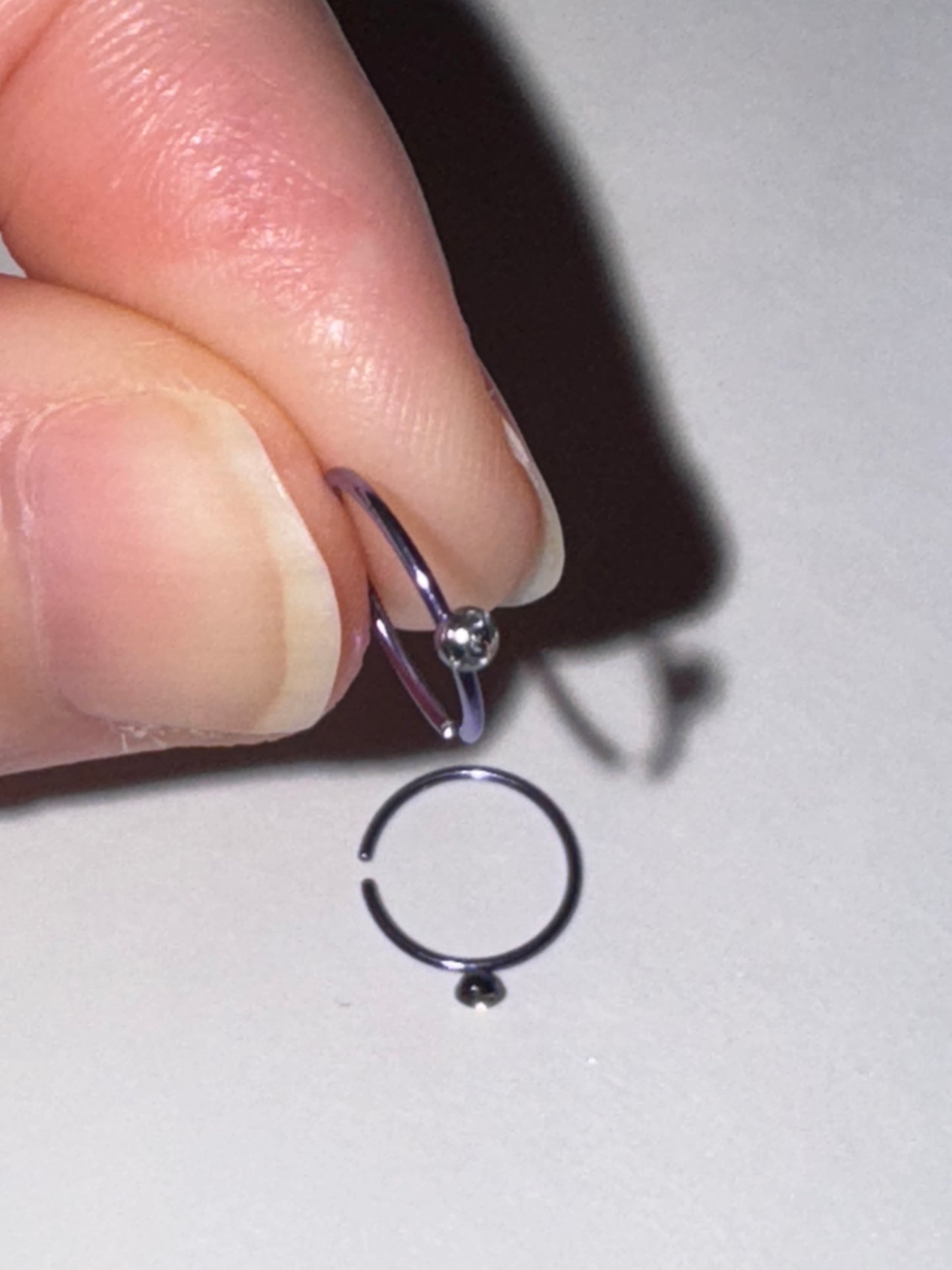 Colorful 22 Gauge Titanium Plated Hoop Nose Rings