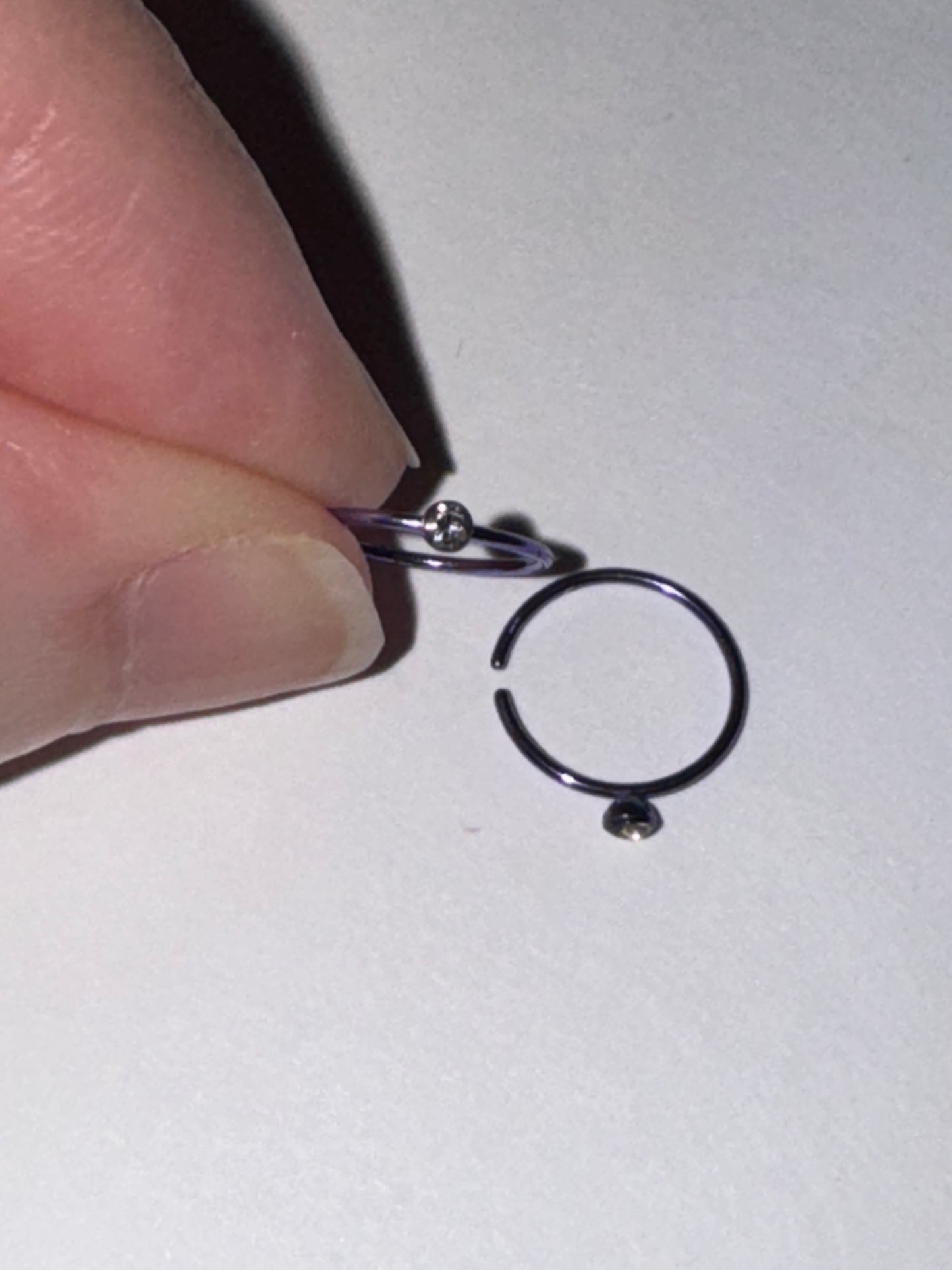 Colorful 22 Gauge Titanium Plated Hoop Nose Rings