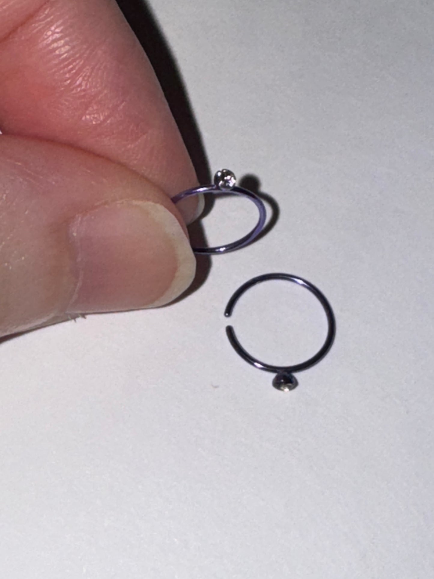 Colorful 22 Gauge Titanium Plated Hoop Nose Rings
