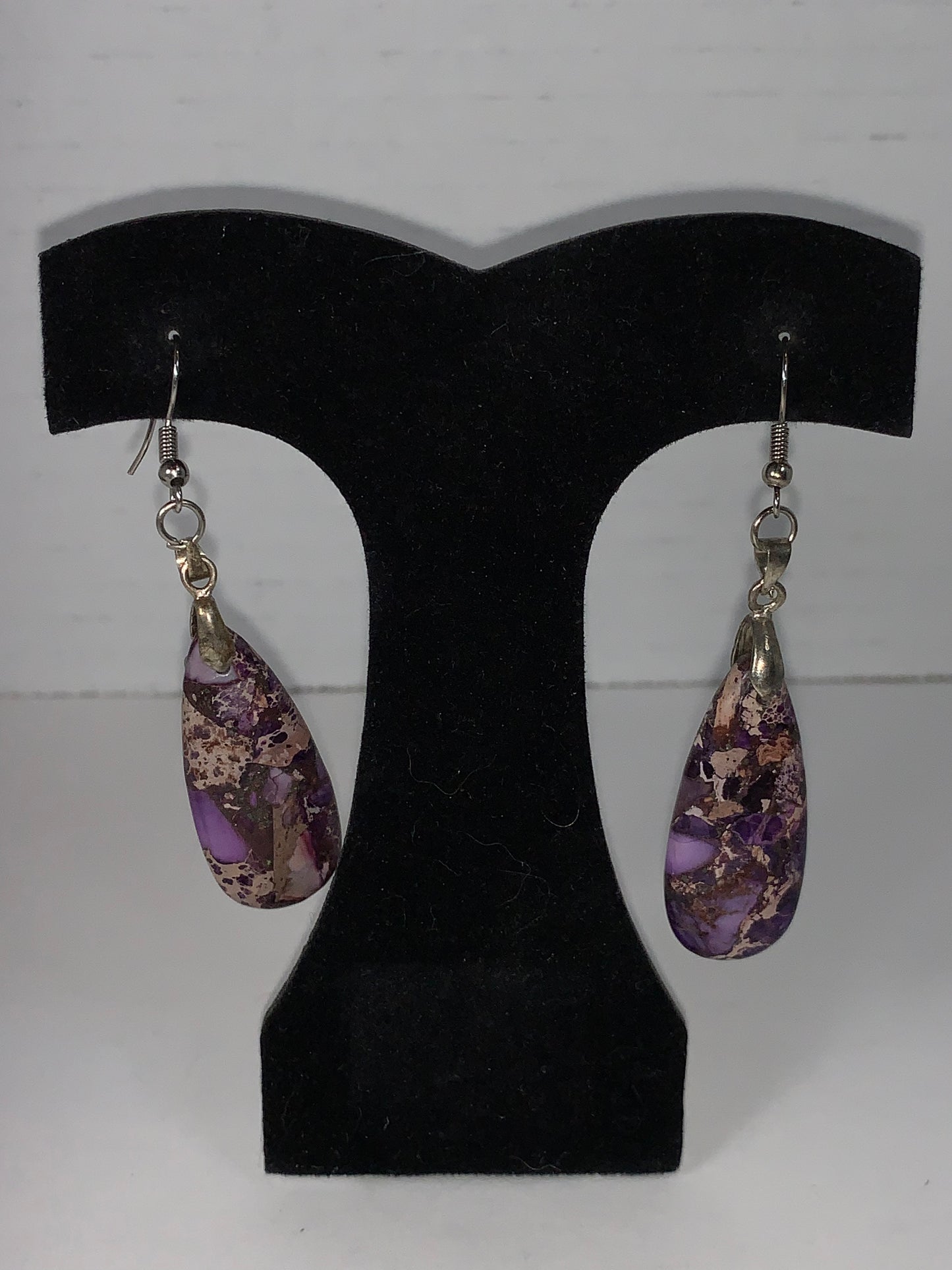 Purple Sea Sediment Jasper Dangle Earrings