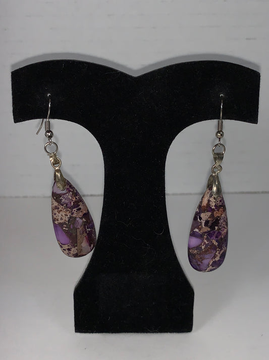 Purple Sea Sediment Jasper Dangle Earrings