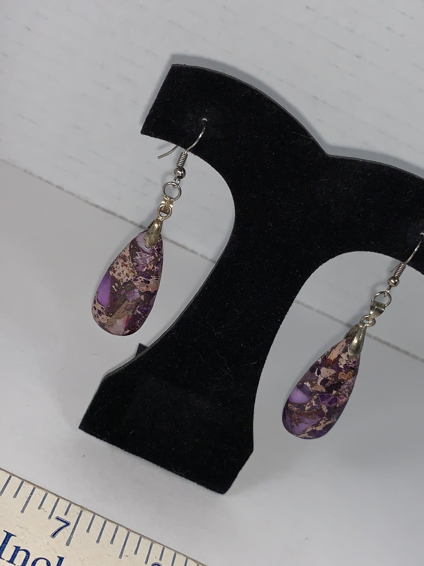 Purple Sea Sediment Jasper Dangle Earrings