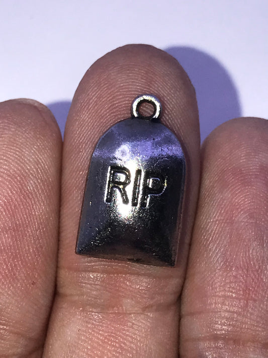 Pewter RIP Tombstone Charm