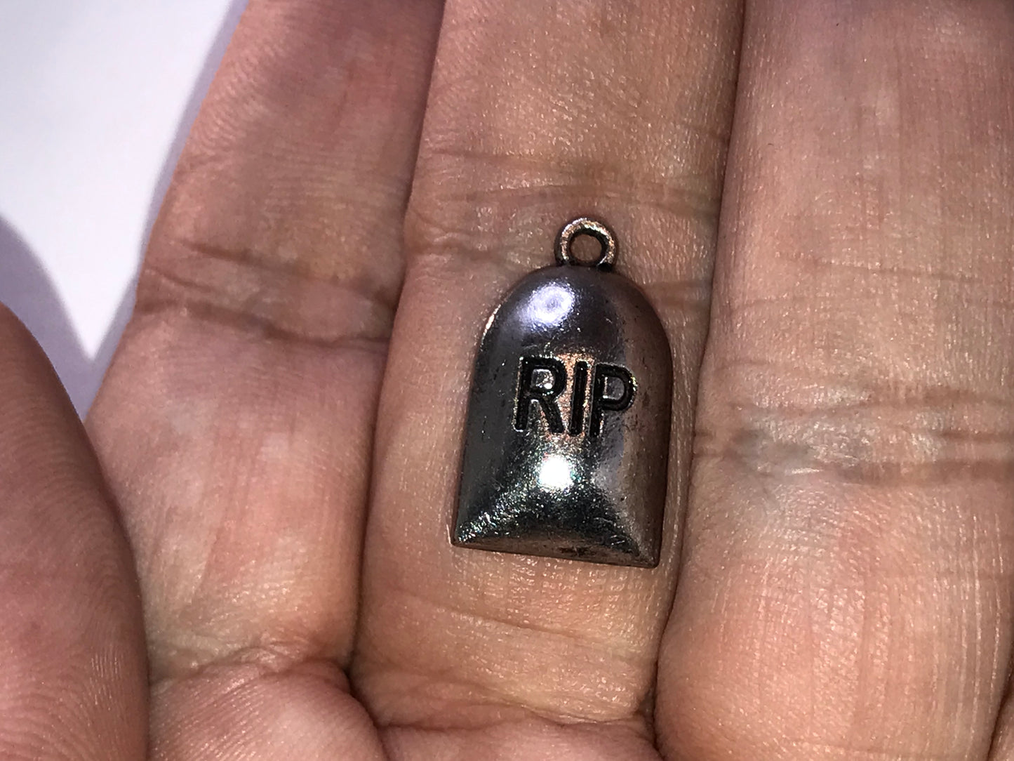 Pewter RIP Tombstone Charm